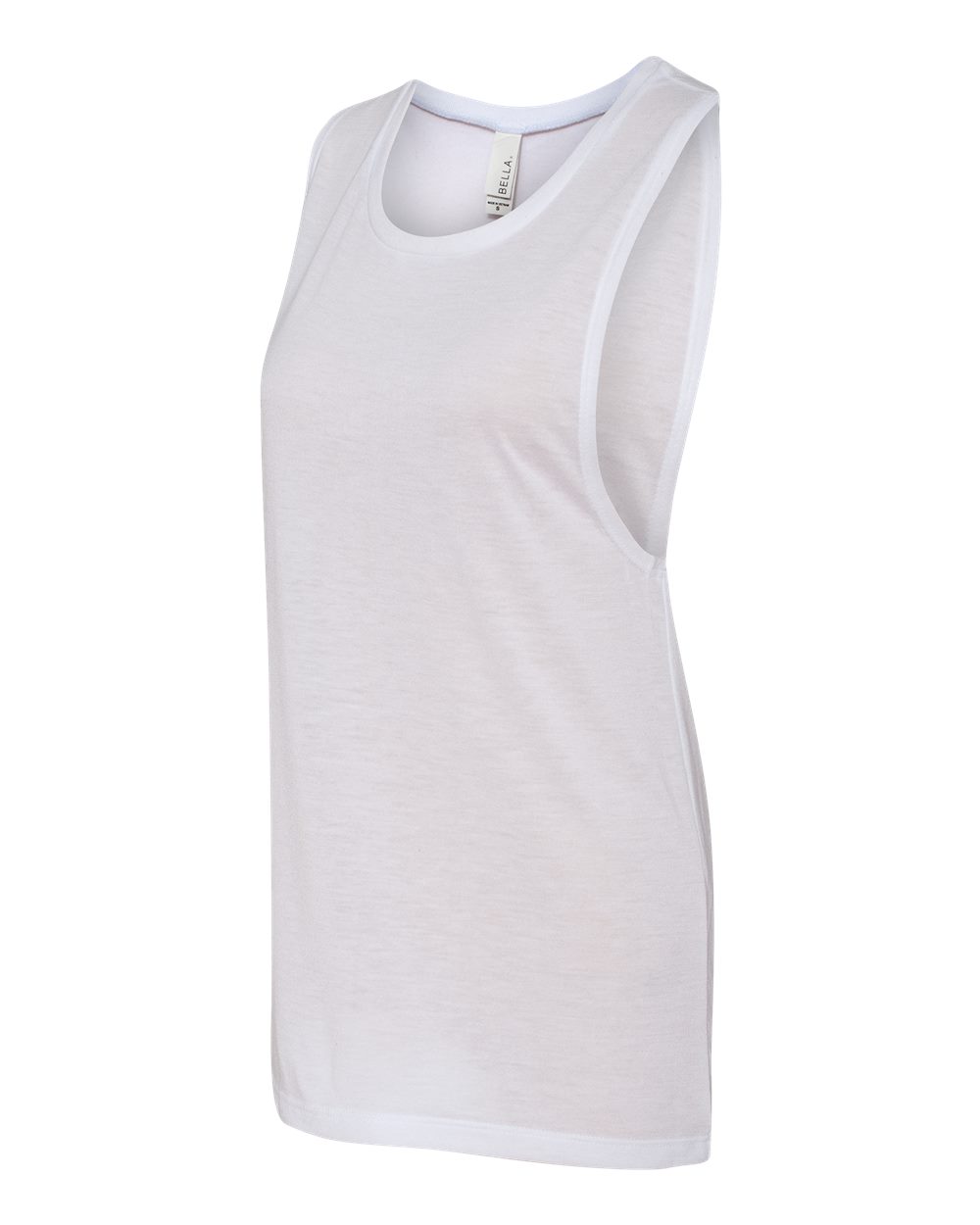 Women's Flowy Scoop Muscle Tank - Side - B55806003 - White