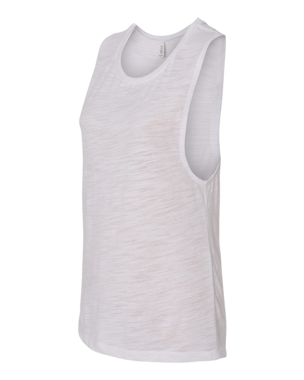 Women's Flowy Scoop Muscle Tank - Side - B55806023 - White Slub