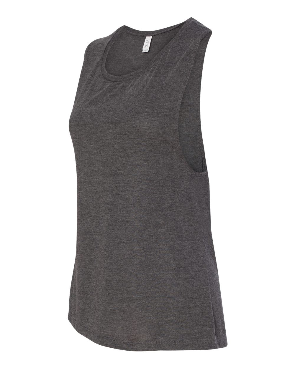 Women's Flowy Scoop Muscle Tank - Side - B55806093 - Dark Grey Heather