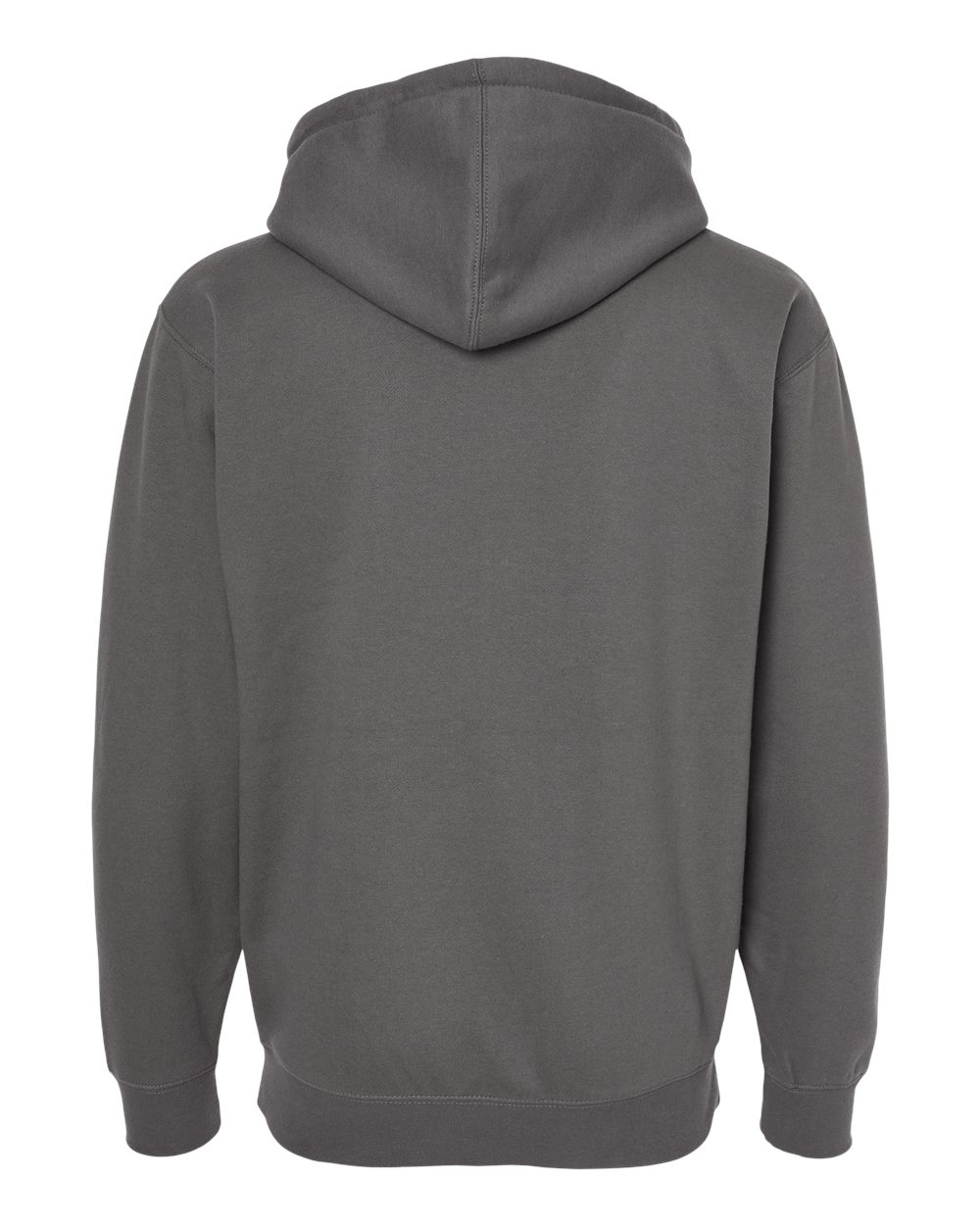 Unisex Heavyweight Full-Zip Hooded Sweatshirt - Back - B20476102 - Solid Charcoal