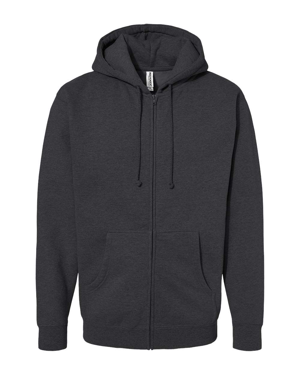 Unisex Heavyweight Full-Zip Hooded Sweatshirt - Front - B20476092 - Charcoal Heather
