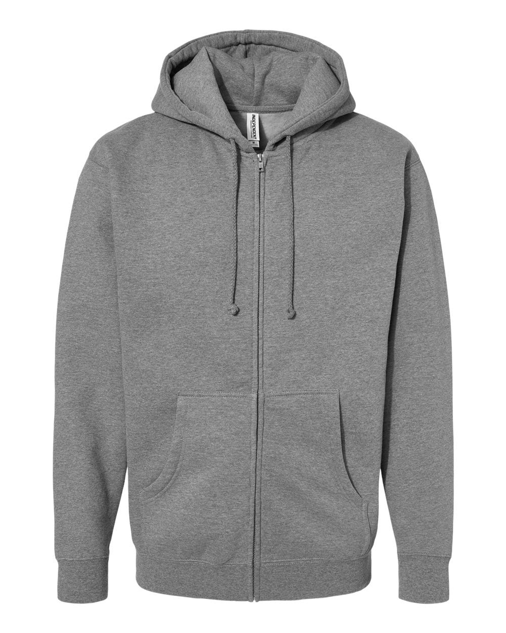 Unisex Heavyweight Full-Zip Hooded Sweatshirt - Front - B20476362 - Gunmetal Heather