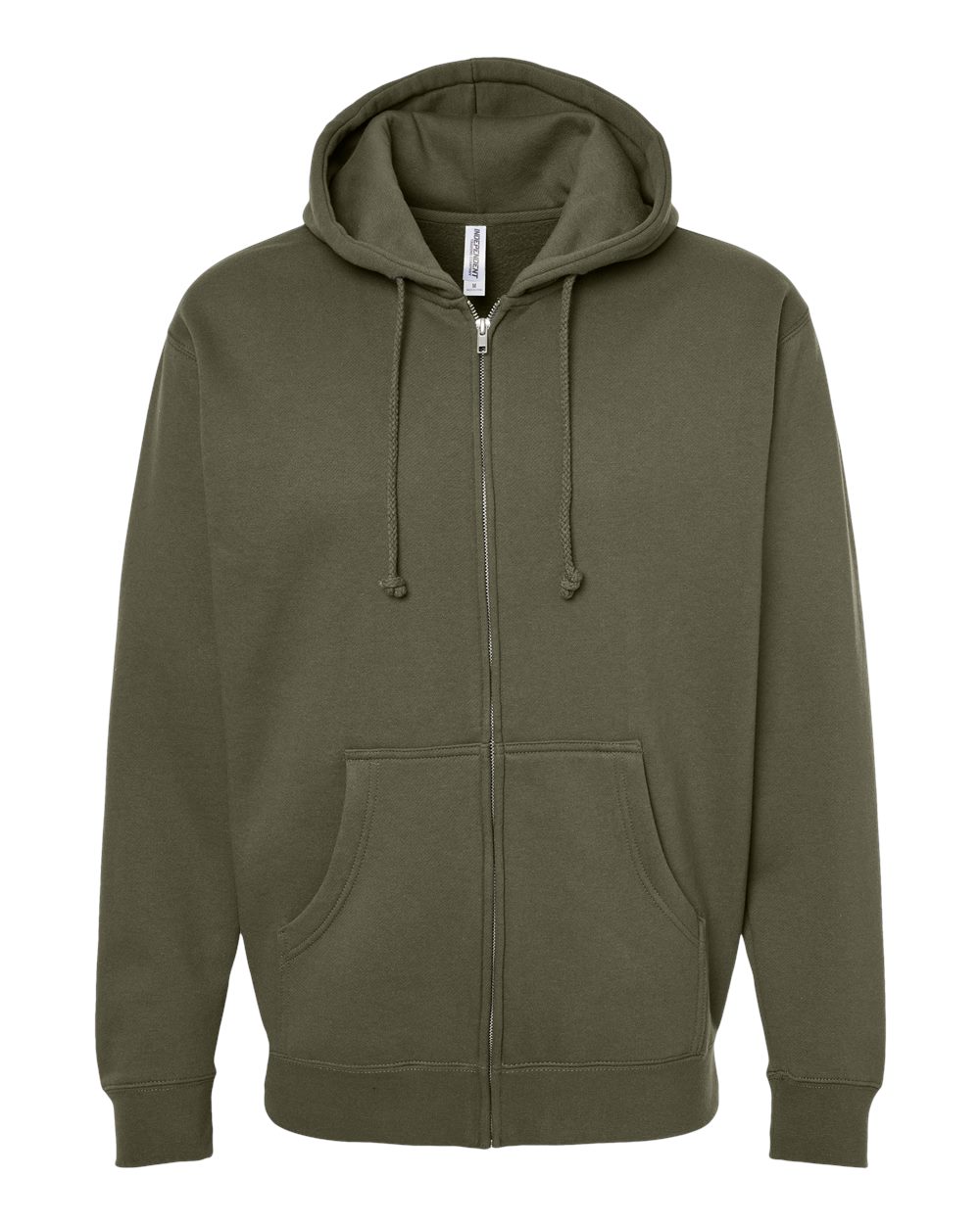 Unisex Heavyweight Full-Zip Hooded Sweatshirt - Front - B20476642 - Army
