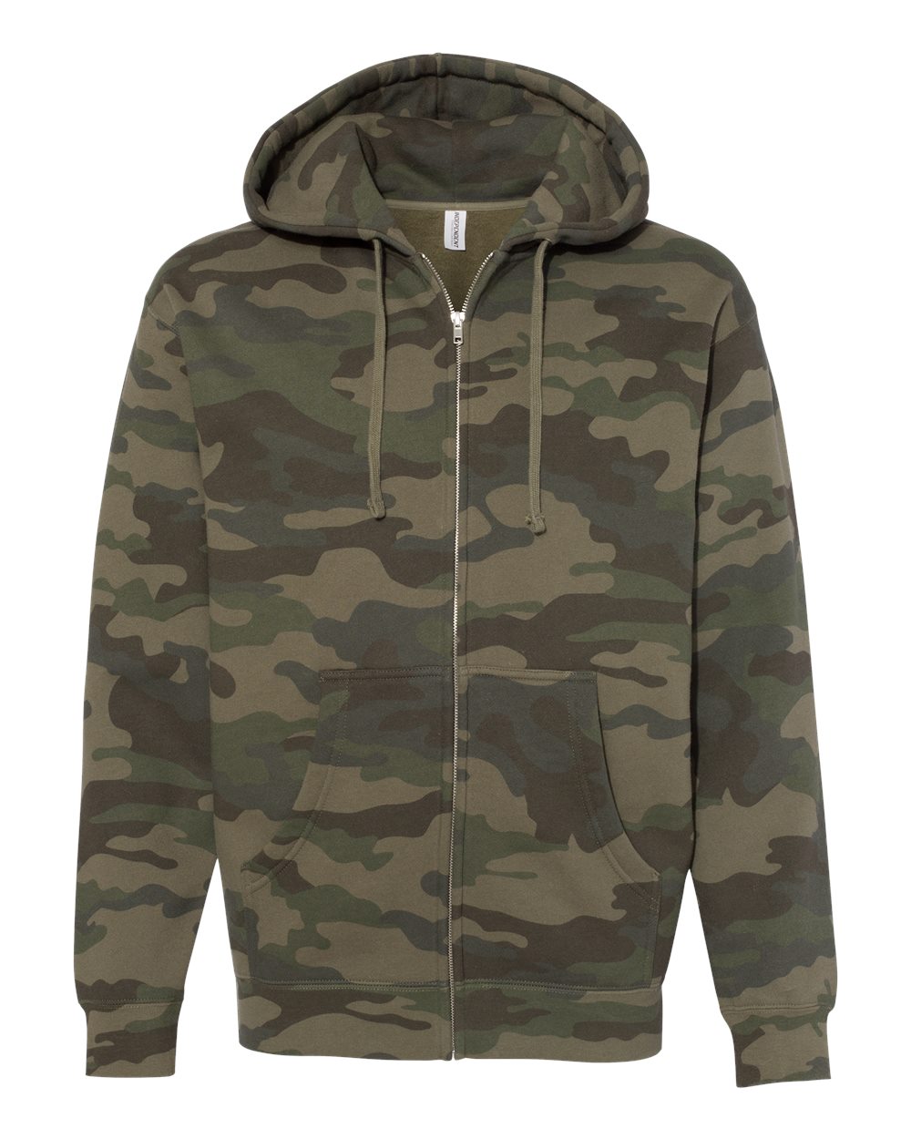 Unisex Heavyweight Full-Zip Hooded Sweatshirt - Front - B20476982 - Forest Camo