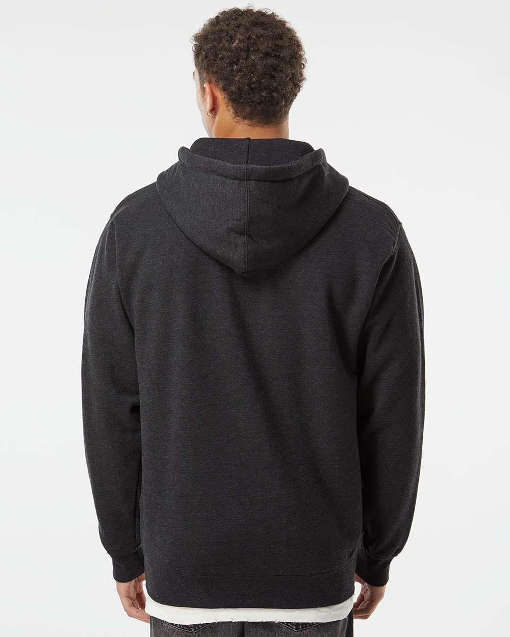 Unisex Heavyweight Full-Zip Hooded Sweatshirt - OnModelBack - B20476092 - Charcoal Heather
