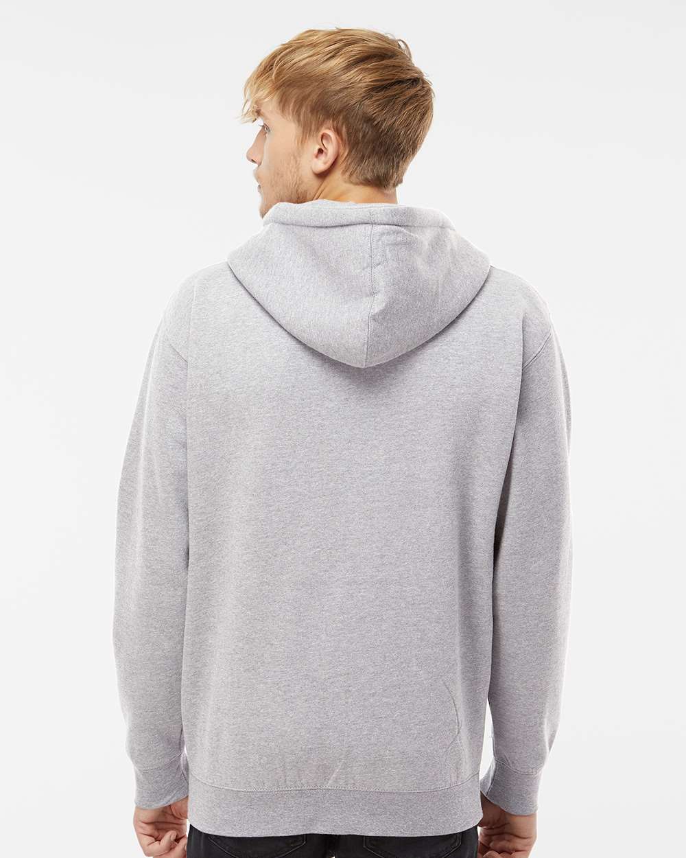 Unisex Heavyweight Full-Zip Hooded Sweatshirt - OnModelBack - B20476352 - Grey Heather