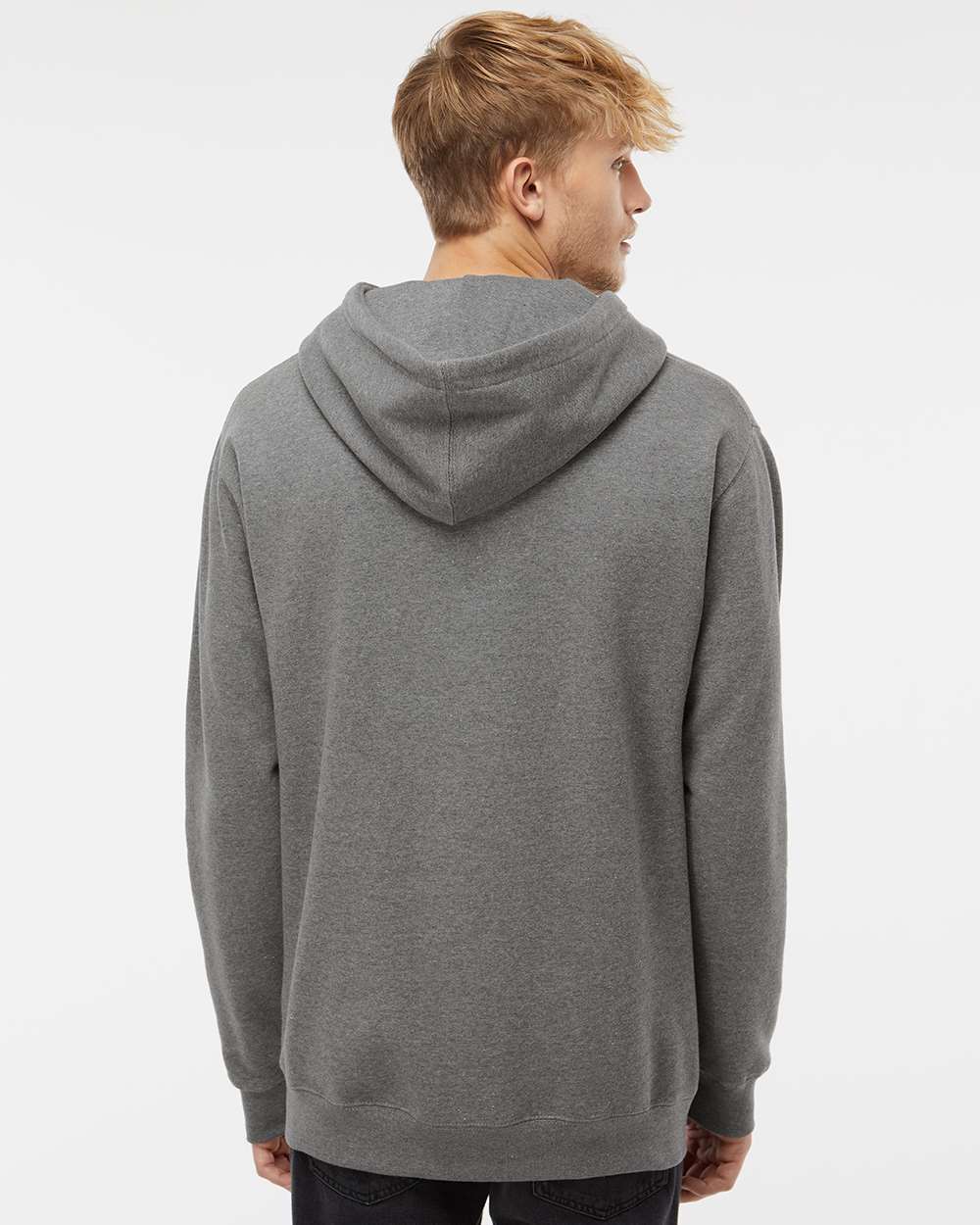 Unisex Heavyweight Full-Zip Hooded Sweatshirt - OnModelBack - B20476362 - Gunmetal Heather