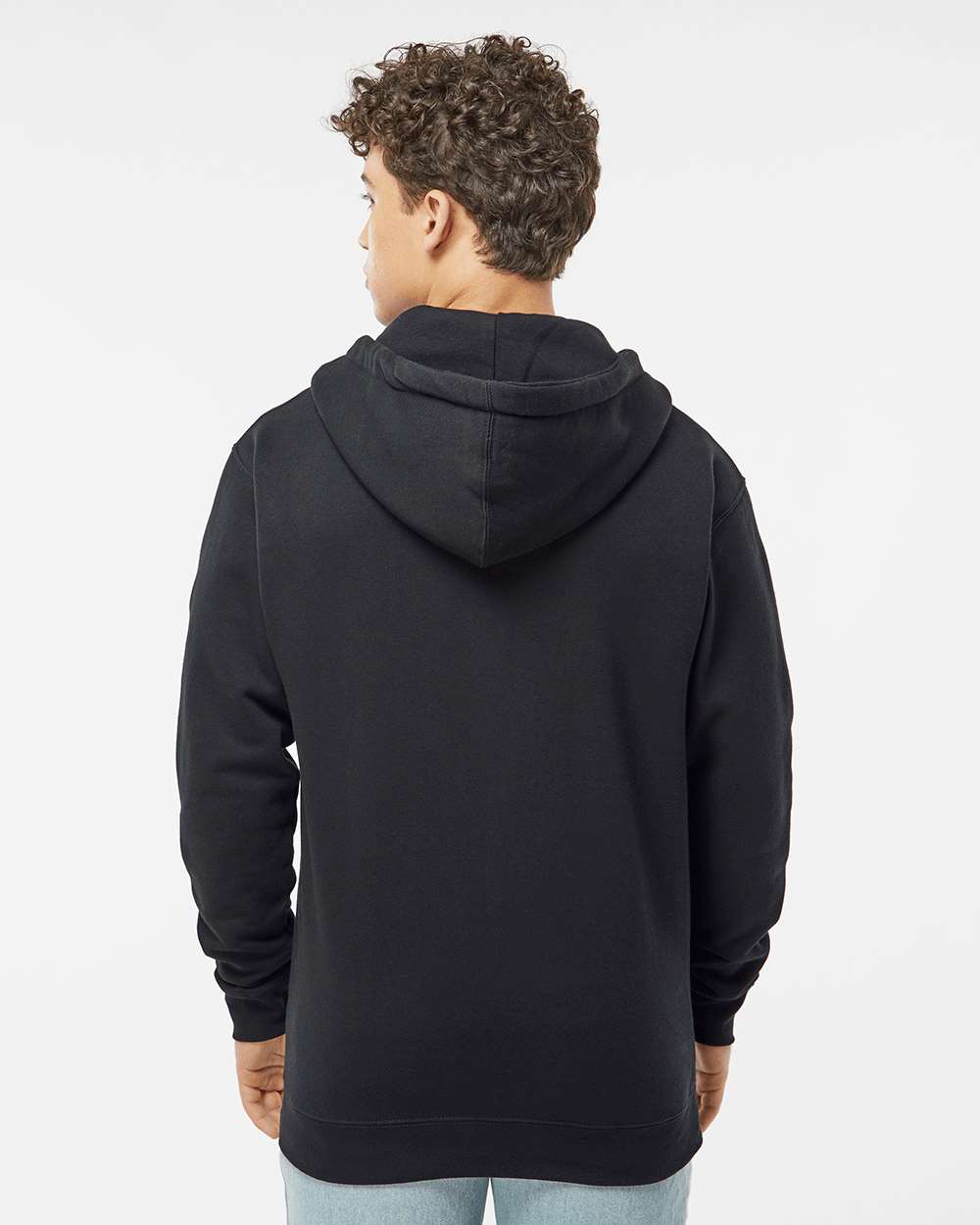Unisex Heavyweight Full-Zip Hooded Sweatshirt - OnModelBack - B20476502 - Black