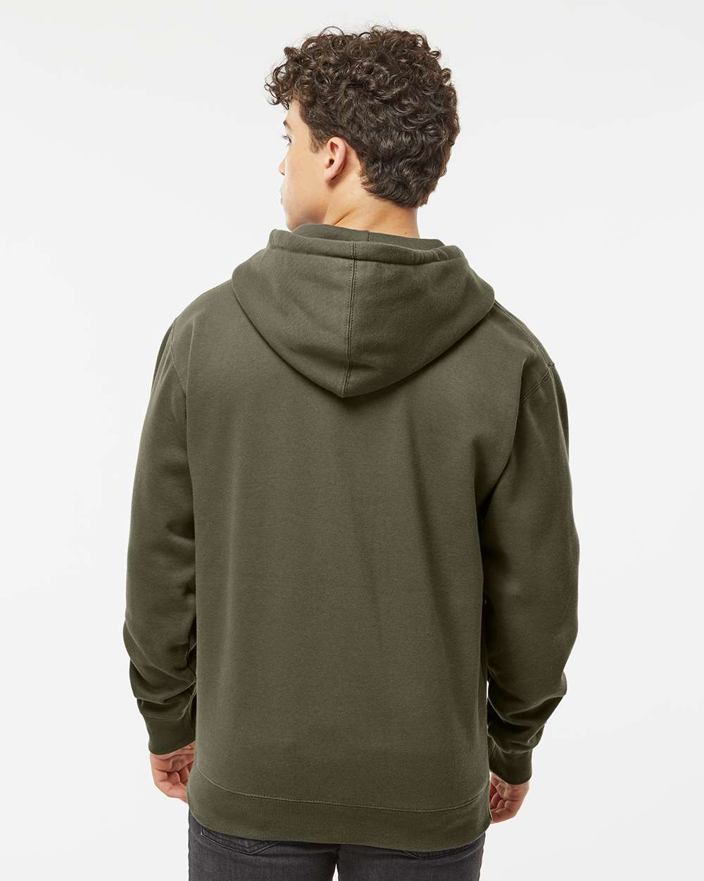 Unisex Heavyweight Full-Zip Hooded Sweatshirt - OnModelBack - B20476642 - Army
