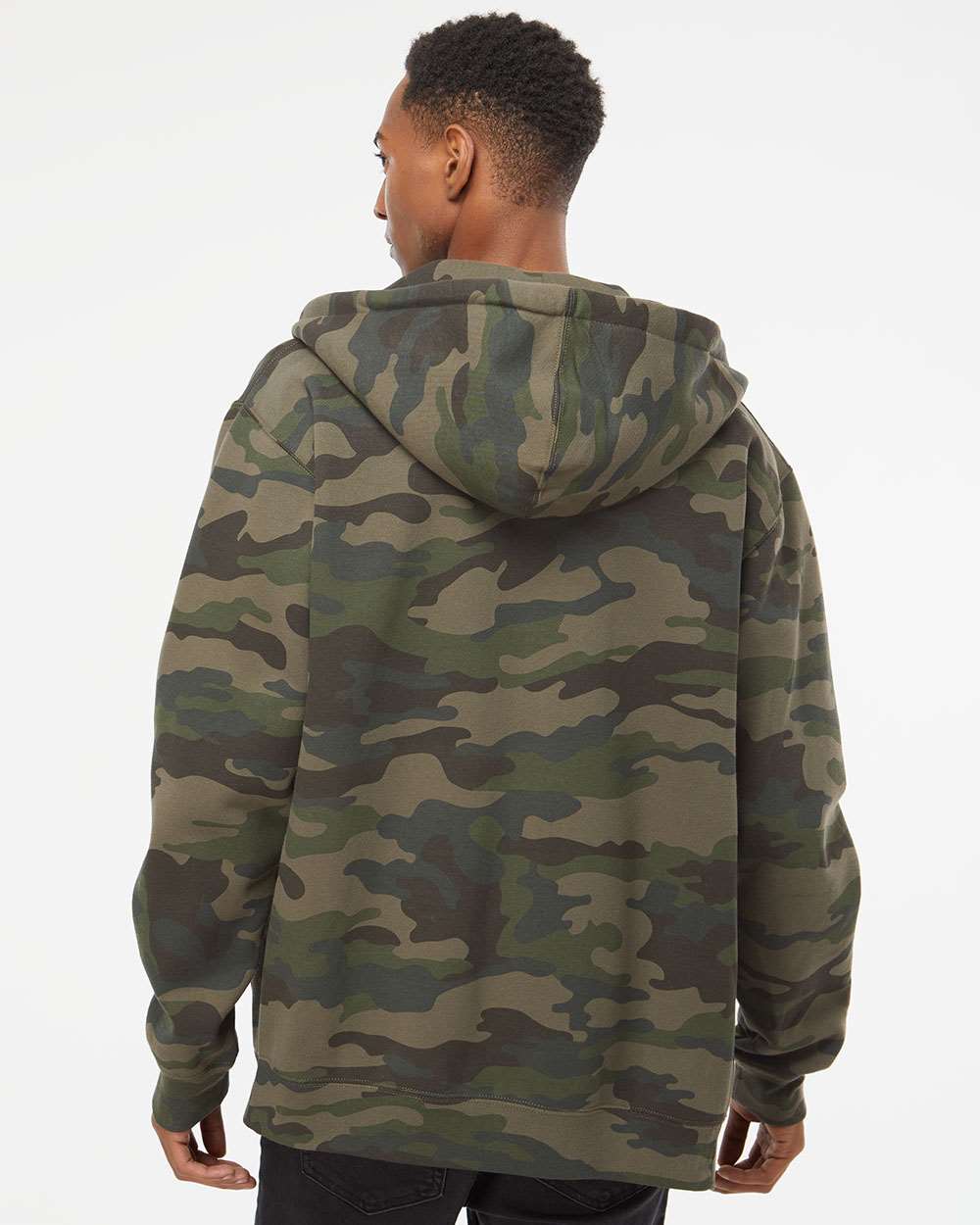 Unisex Heavyweight Full-Zip Hooded Sweatshirt - OnModelBack - B20476982 - Forest Camo