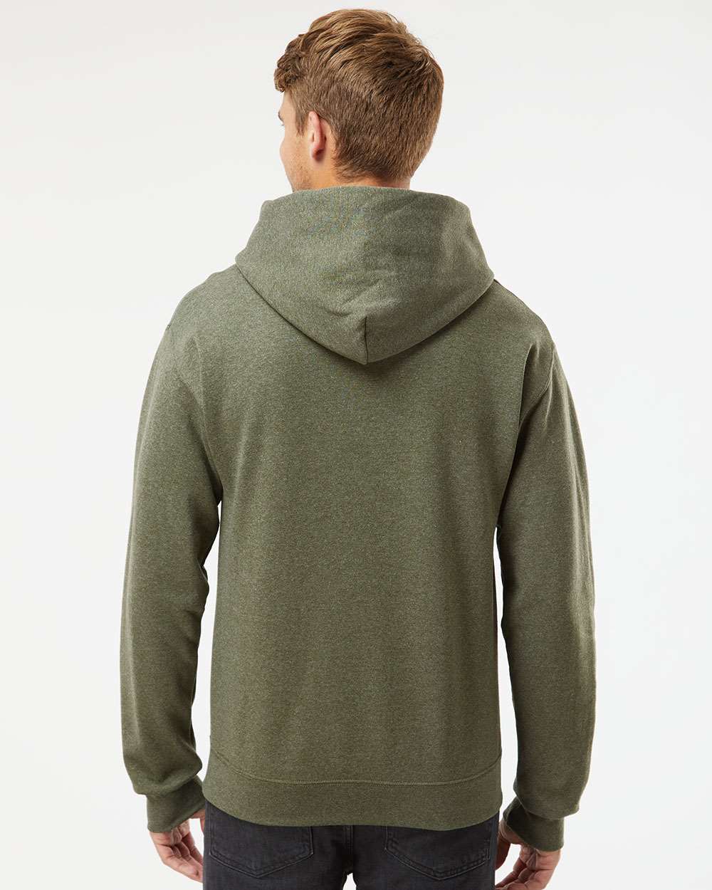 Unisex NuBlend® Hooded Sweatshirt - OnModelBack - B22035973 - Military Green Heather
