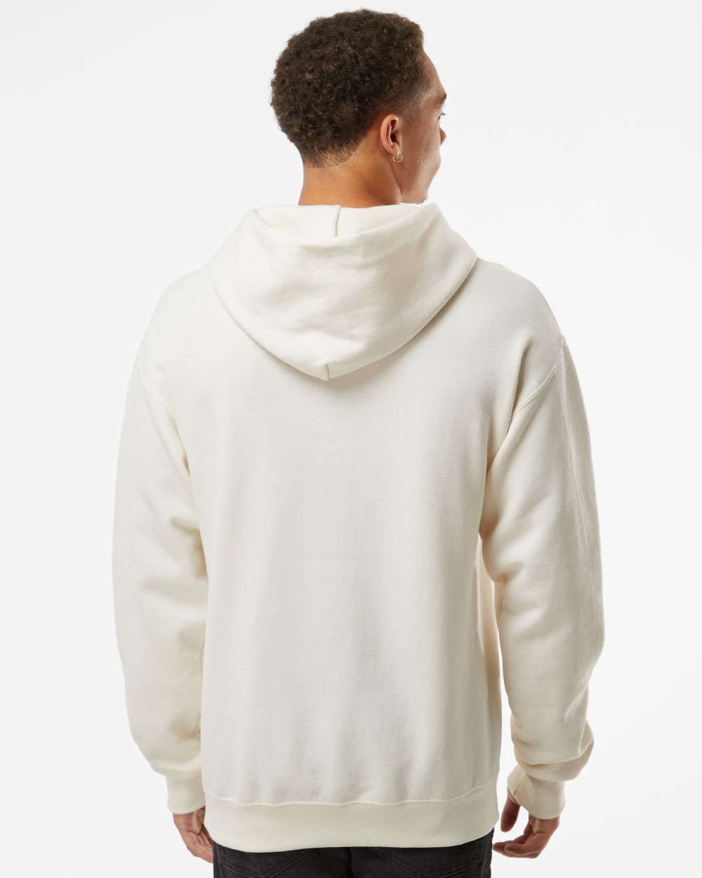 Unisex NuBlend® Hooded Sweatshirt - OnModelBack - B22035993 - Sweet Cream Heather