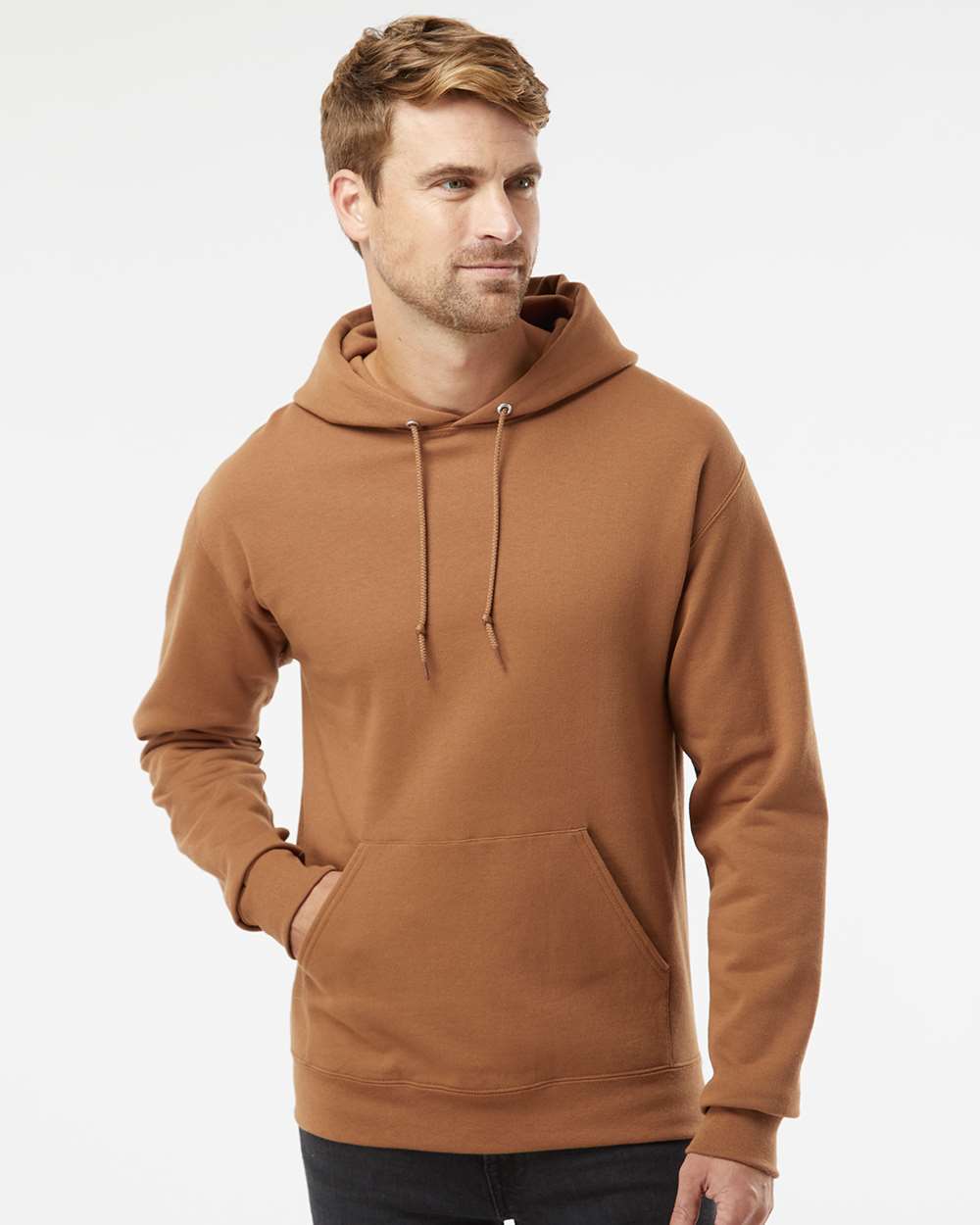 Unisex NuBlend® Hooded Sweatshirt - OnModelFront - B22035963 - Golden Pecan