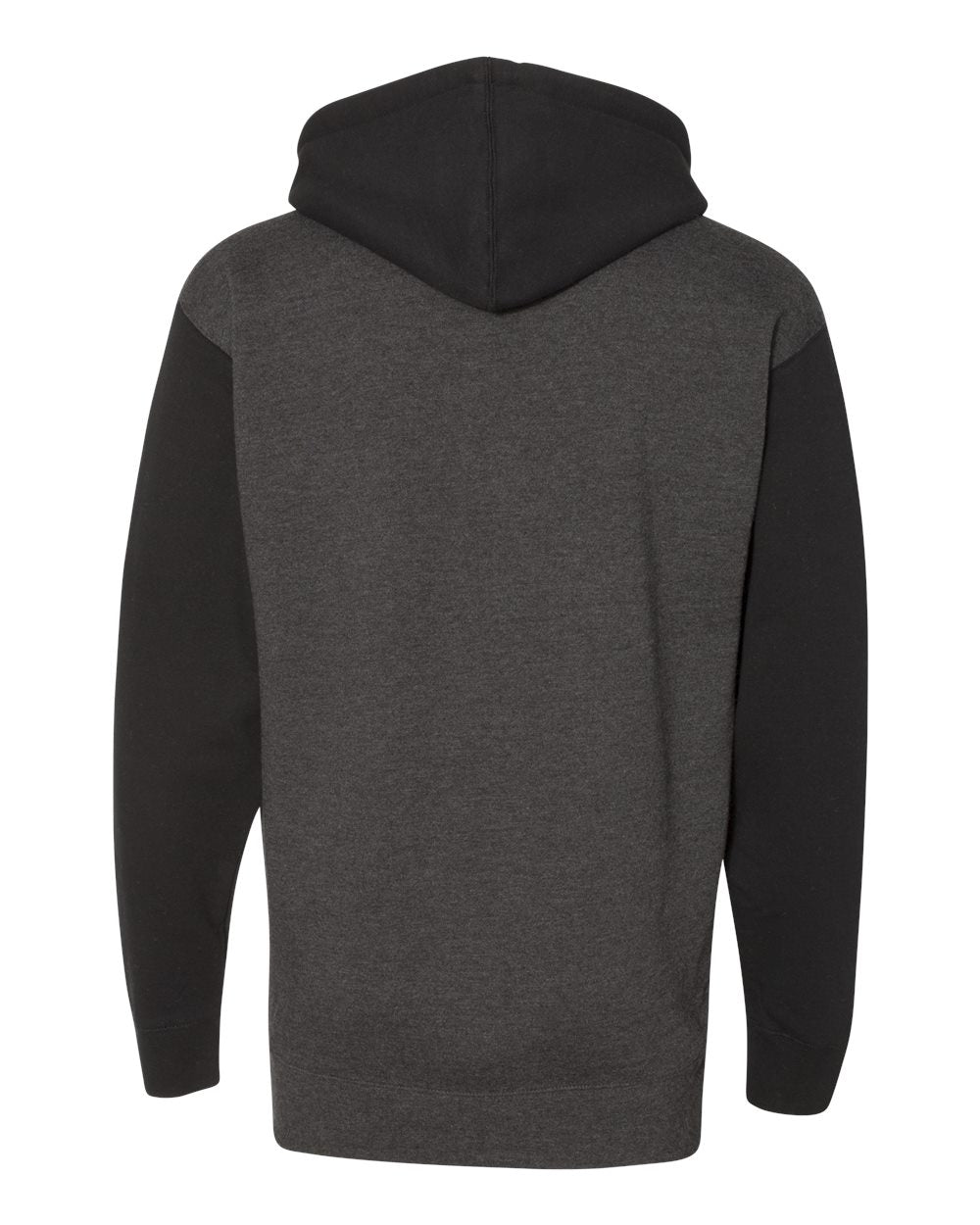 Unisex Heavyweight Hooded Sweatshirt - Back - B22276112 - Charcoal Heather/ Black