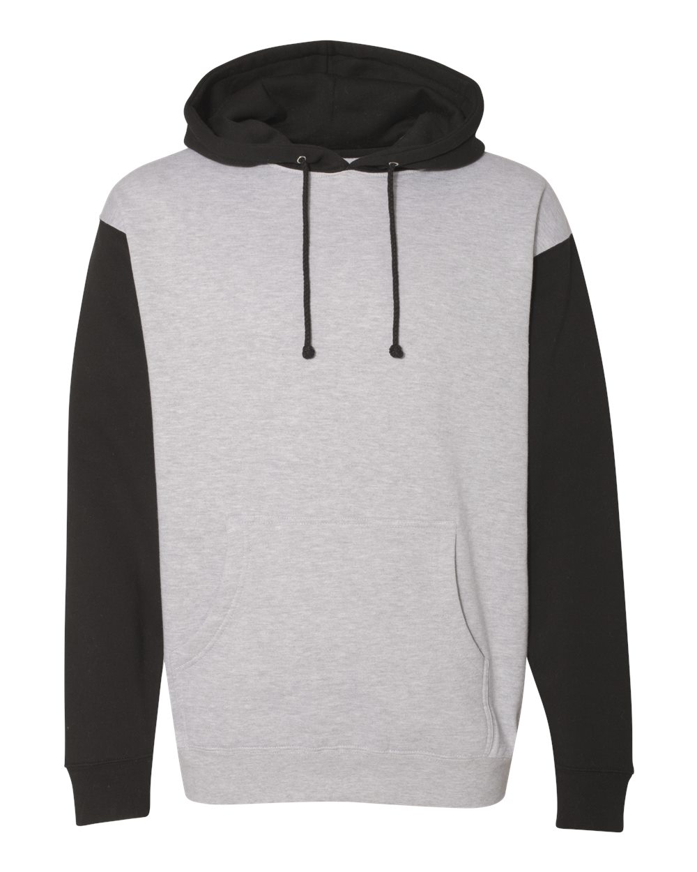Unisex Heavyweight Hooded Sweatshirt - Front - B22276582 - Grey Heather/ Black