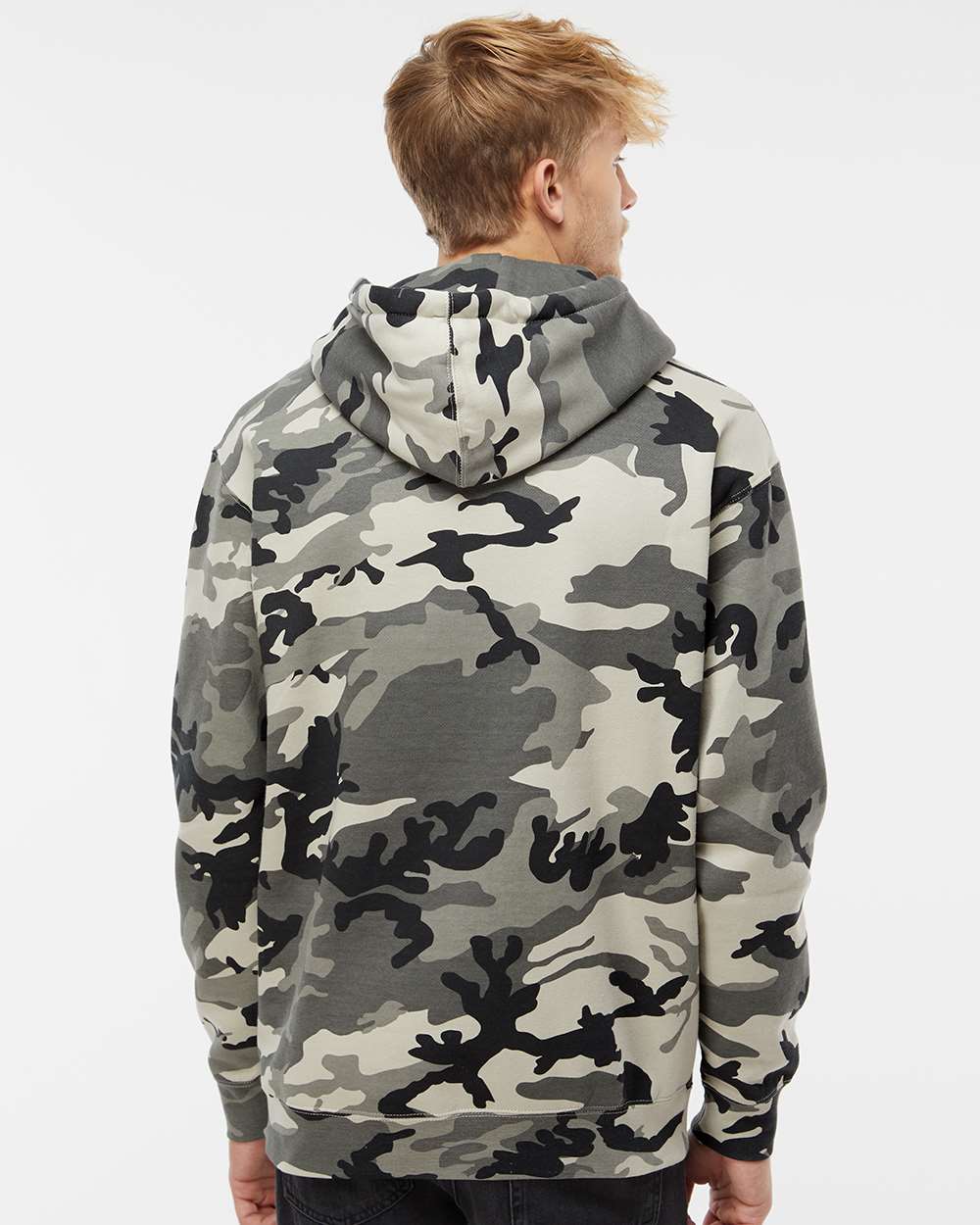 Unisex Heavyweight Hooded Sweatshirt - OnModelBack - B22276012 - Snow Camo