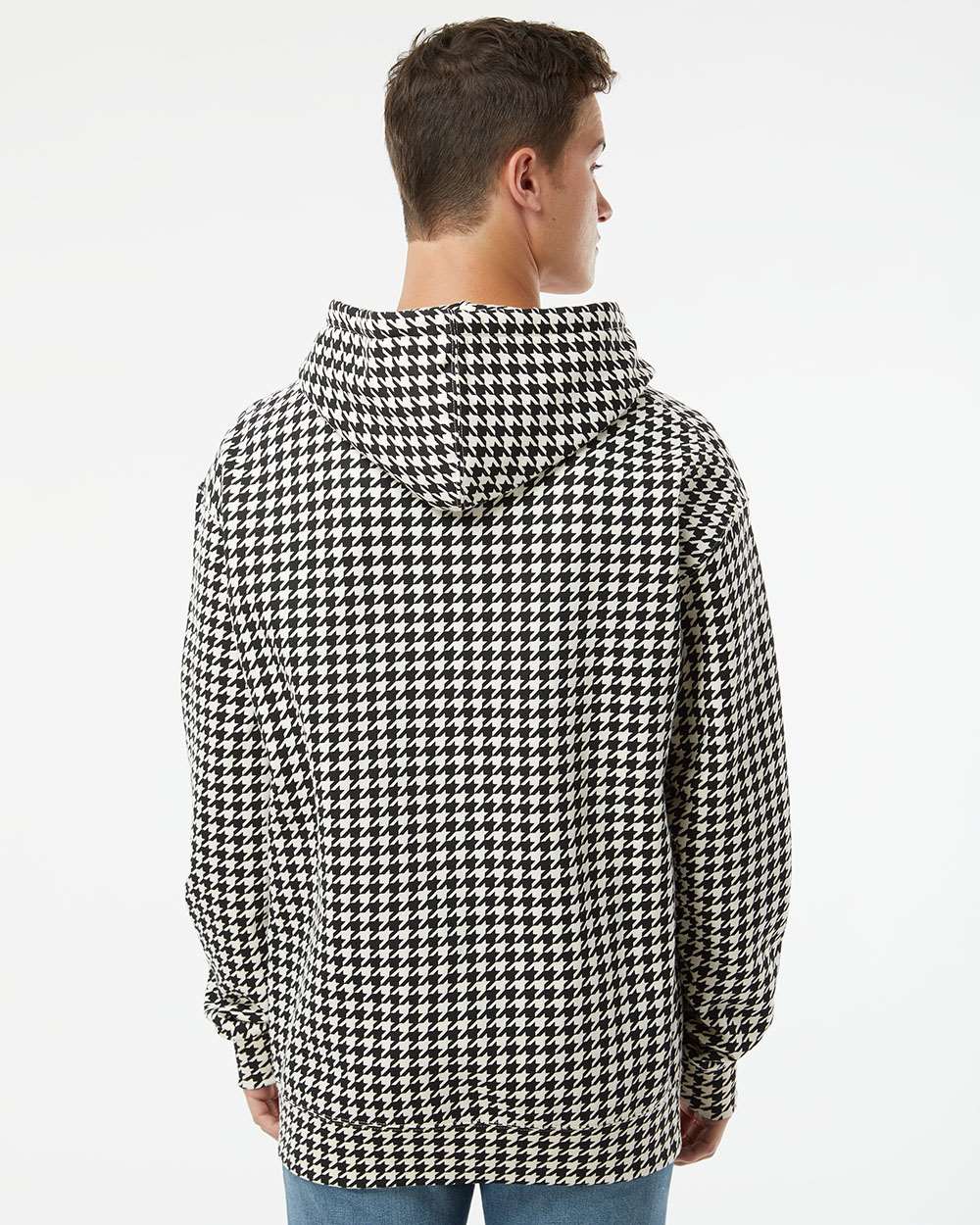 Unisex Heavyweight Hooded Sweatshirt - OnModelBack - B22276022 - Houndstooth