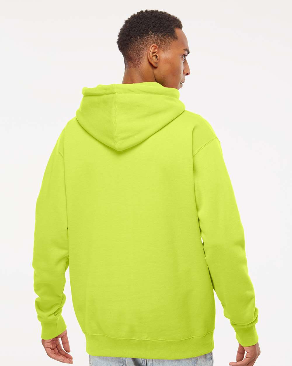 Unisex Heavyweight Hooded Sweatshirt - OnModelBack - B22276172 - Safety Yellow