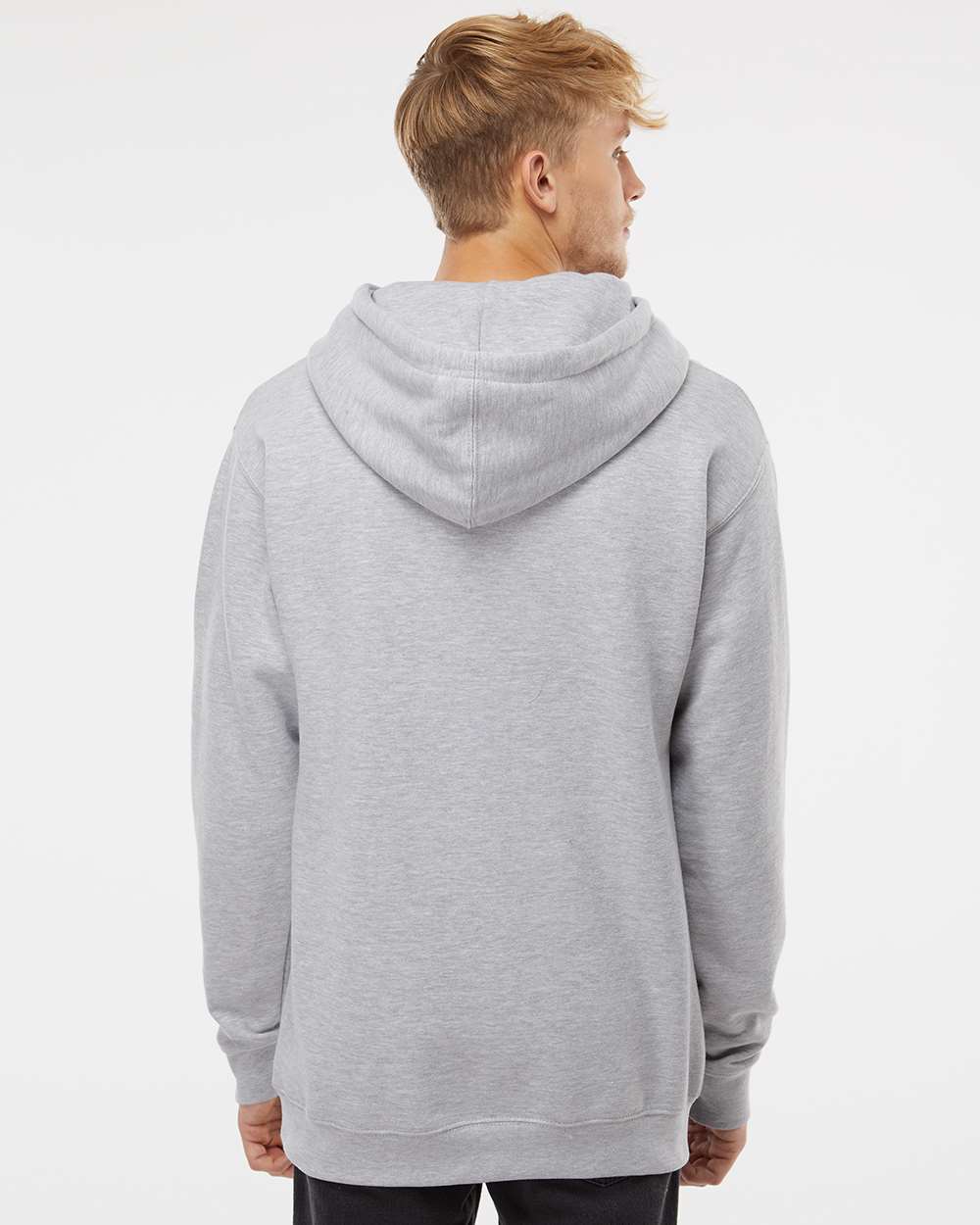 Unisex Heavyweight Hooded Sweatshirt - OnModelBack - B22276352 - Grey Heather