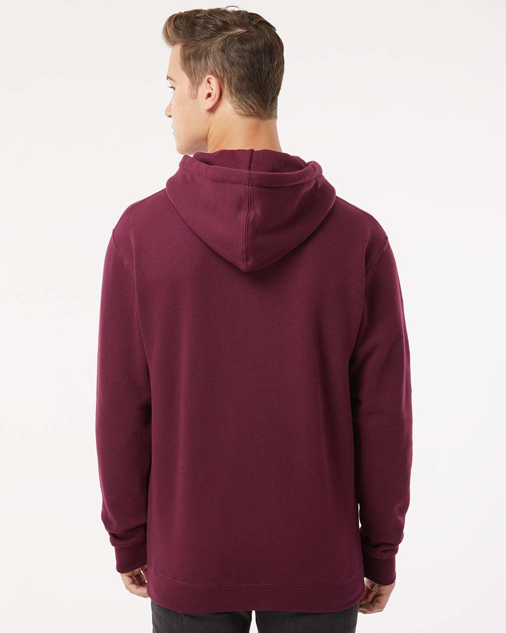 Unisex Heavyweight Hooded Sweatshirt - OnModelBack - B22276532 - Maroon
