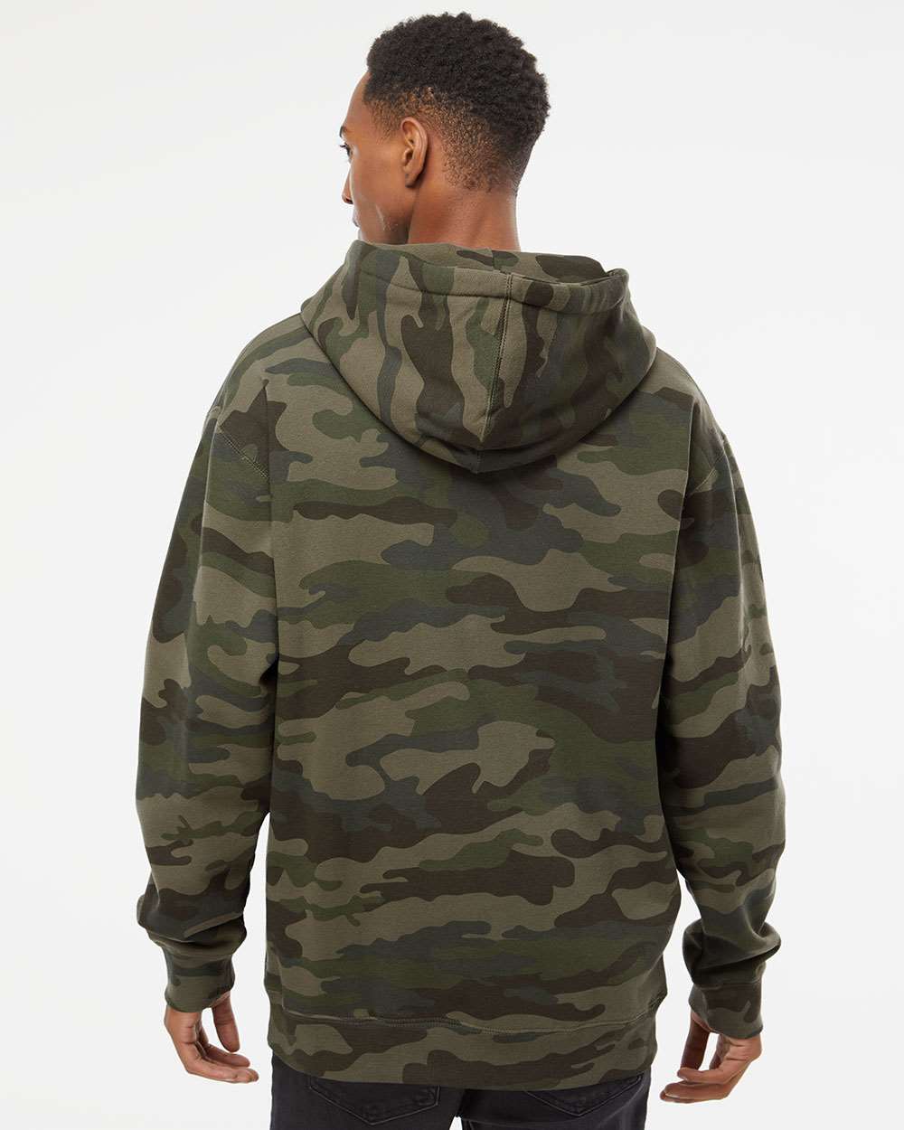 Unisex Heavyweight Hooded Sweatshirt - OnModelBack - B22276612 - Forest Camo