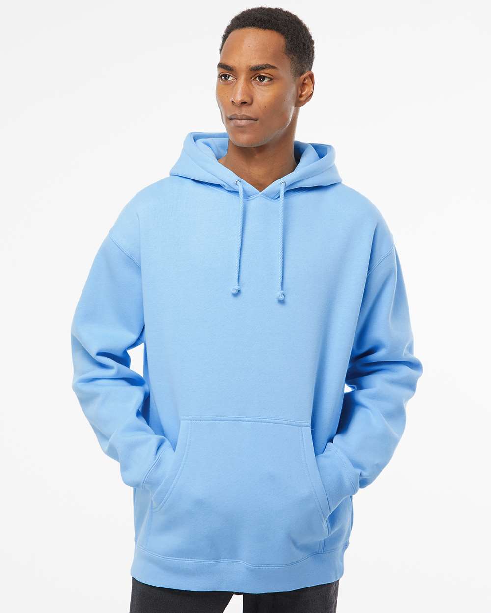 Unisex Heavyweight Hooded Sweatshirt - OnModelFront - B22276052 - Blue Aqua