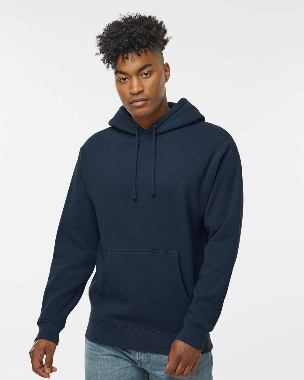Unisex Heavyweight Hooded Sweatshirt - OnModelFront - B22276062 - Navy