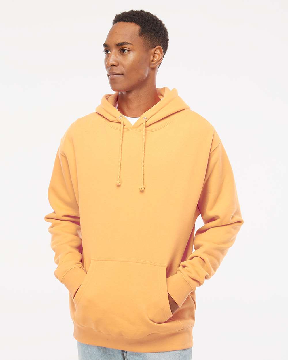 Unisex Heavyweight Hooded Sweatshirt - OnModelFront - B22276082 - Peach