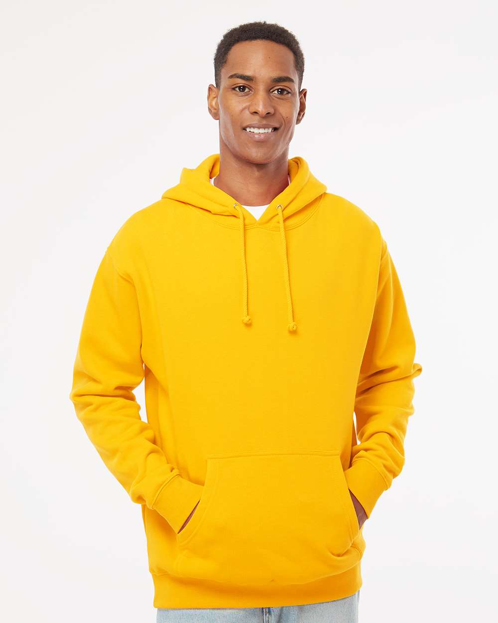Unisex Heavyweight Hooded Sweatshirt - OnModelFront - B22276122 - Gold