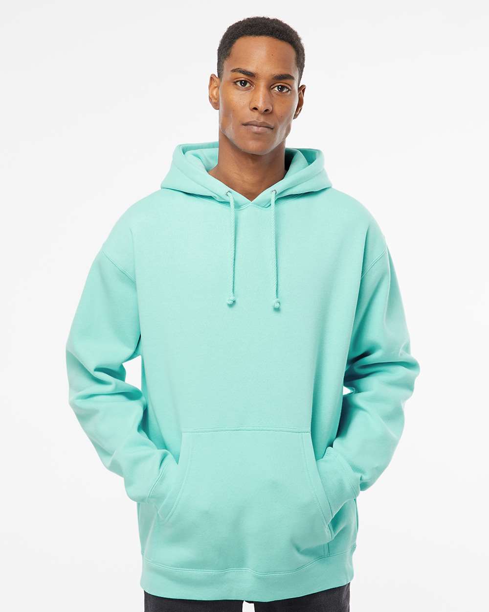 Unisex Heavyweight Hooded Sweatshirt - OnModelFront - B22276192 - Mint