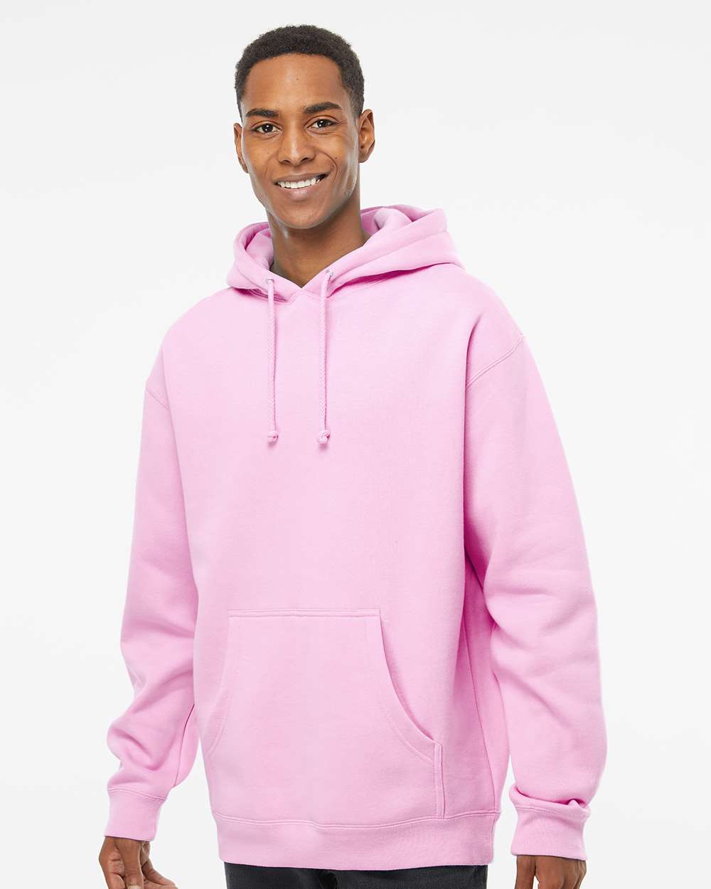 Unisex Heavyweight Hooded Sweatshirt - OnModelFront - B22276302 - Light Pink