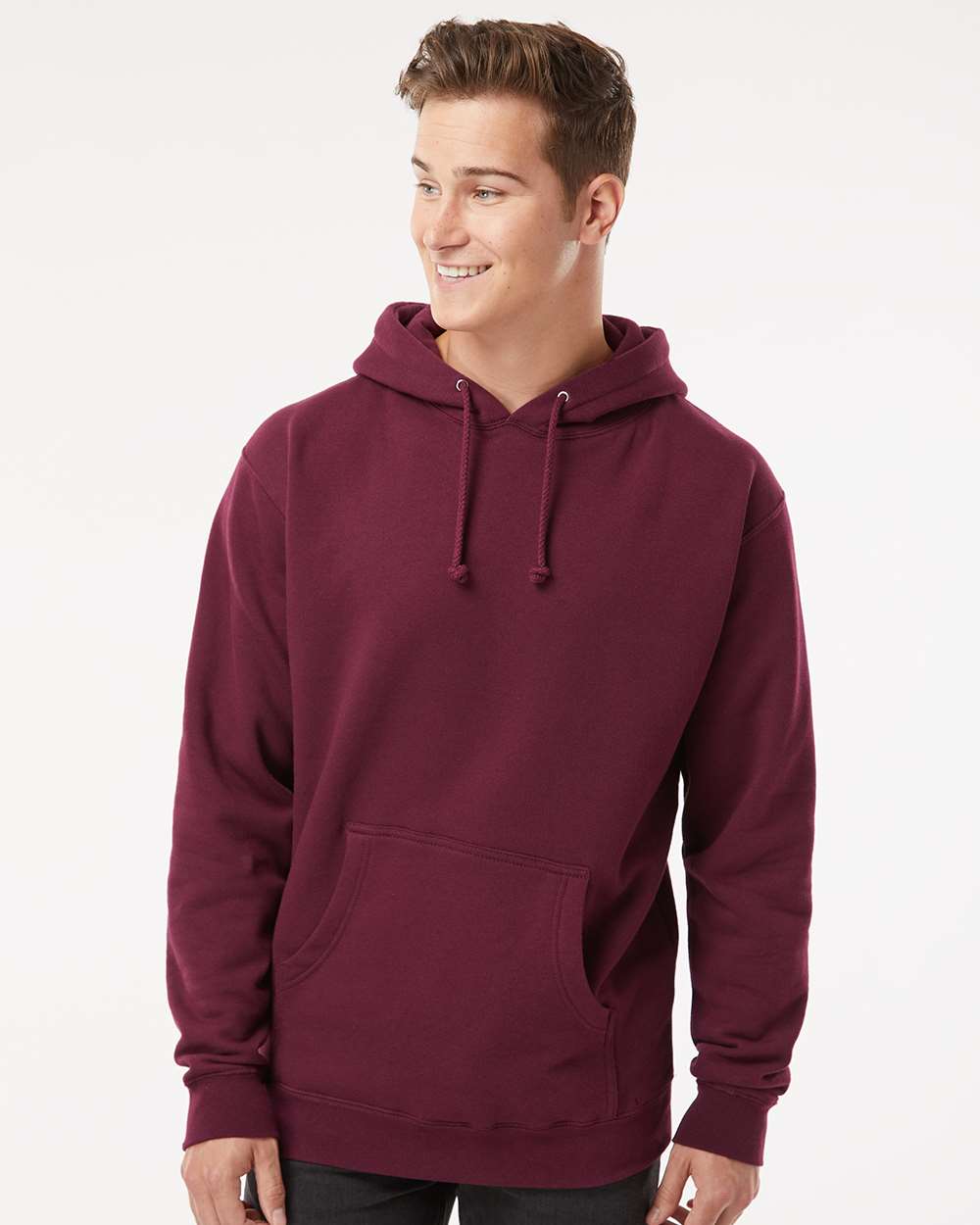 Unisex Heavyweight Hooded Sweatshirt - OnModelFront - B22276532 - Maroon