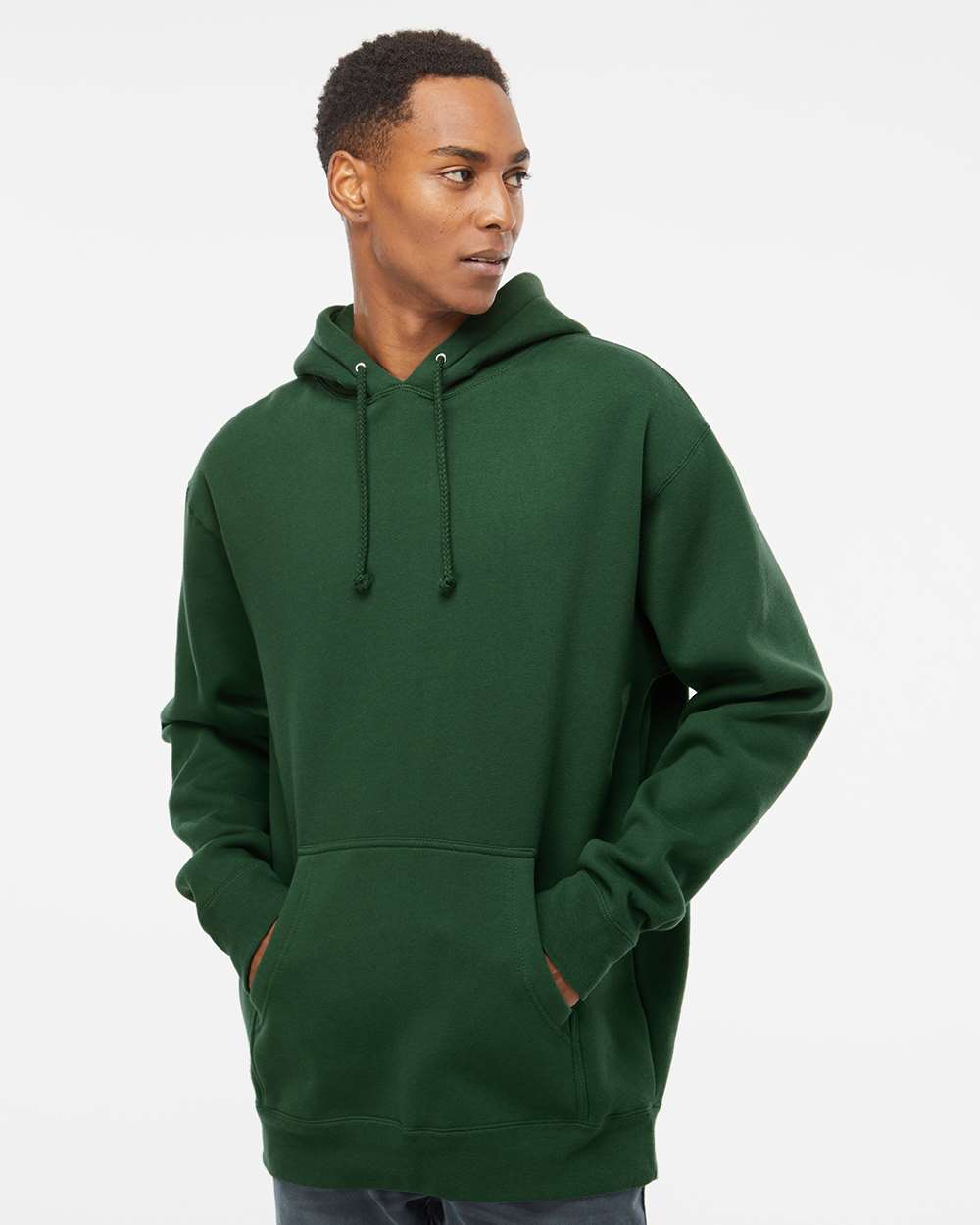 Unisex Heavyweight Hooded Sweatshirt - OnModelFront - B22276542 - Dark Green