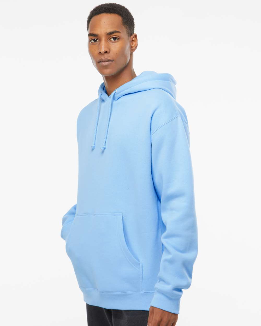 Unisex Heavyweight Hooded Sweatshirt - OnModelSide - B22276052 - Blue Aqua