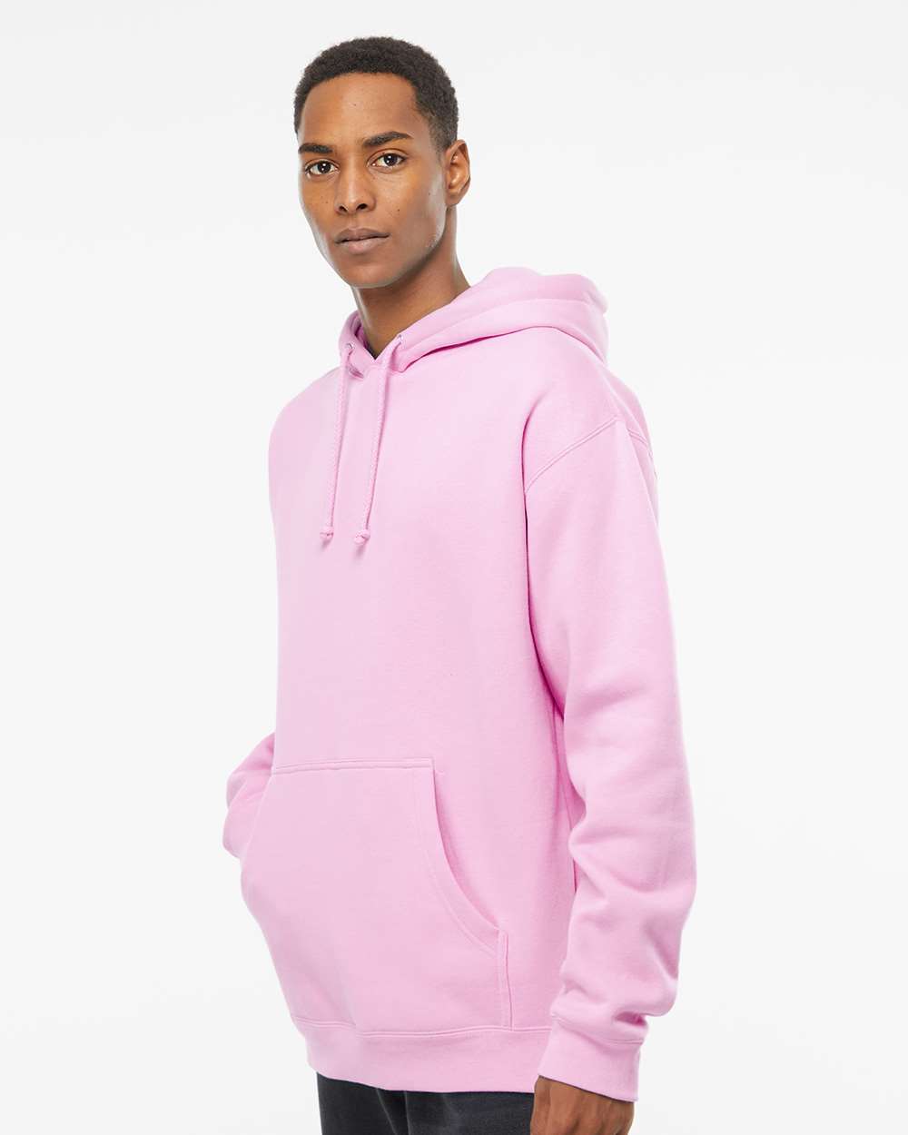 Unisex Heavyweight Hooded Sweatshirt - OnModelSide - B22276302 - Light Pink