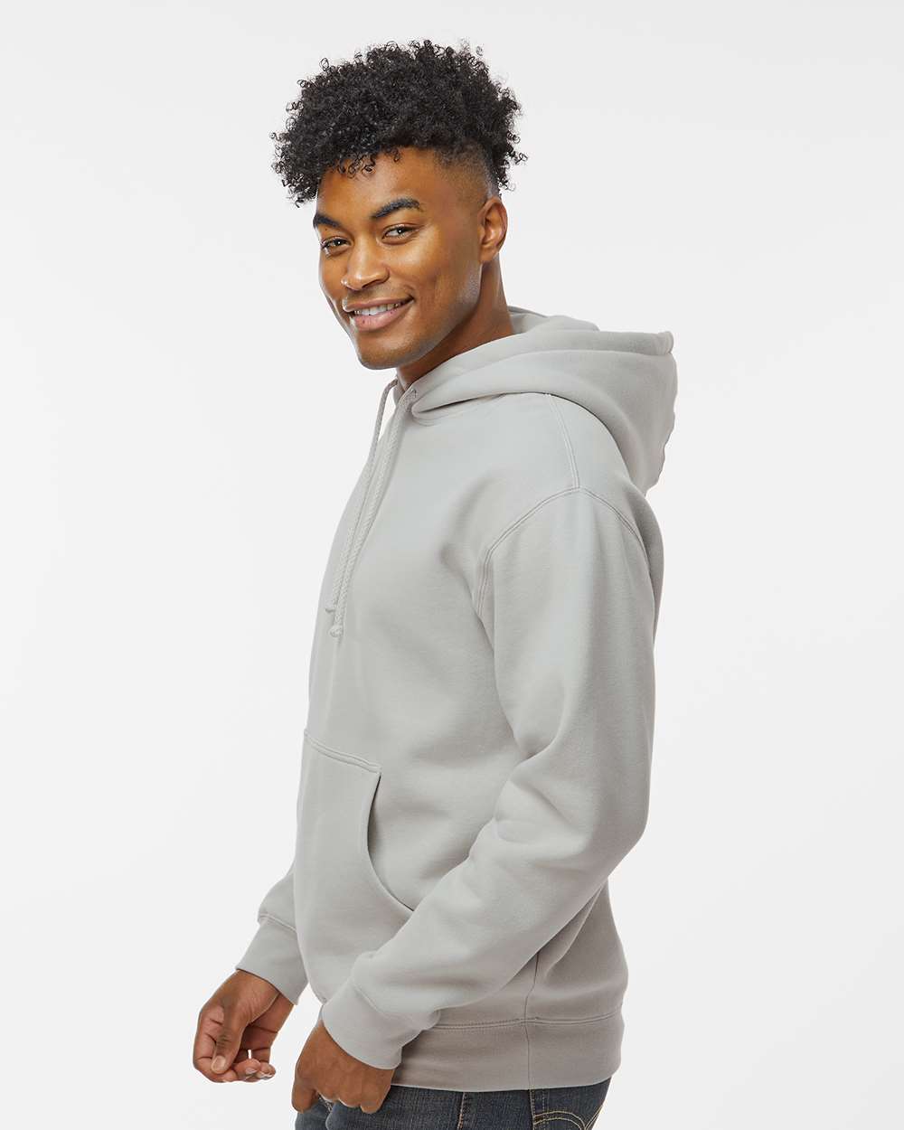 Unisex Heavyweight Hooded Sweatshirt - OnModelSide - B22276452 - Smoke