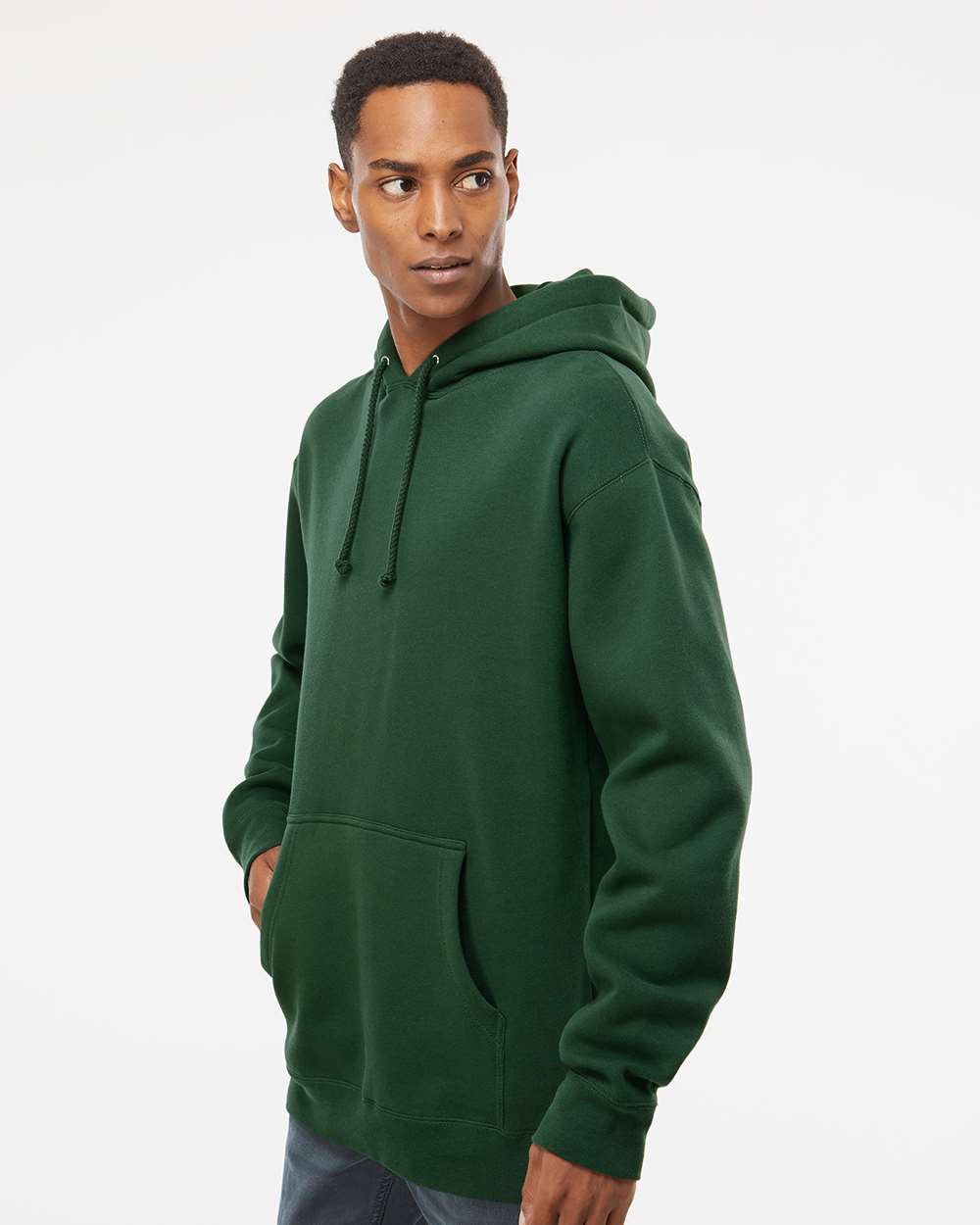 Unisex Heavyweight Hooded Sweatshirt - OnModelSide - B22276542 - Dark Green