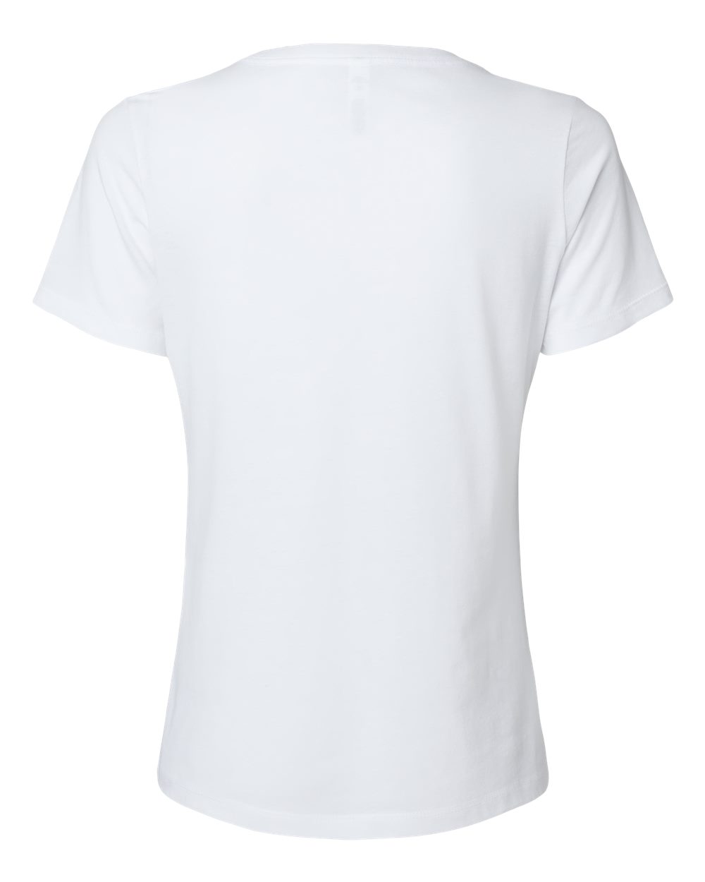 Women's Relaxed Heather CVC V-Neck Tee - Back - B83006013 - Solid White Blend