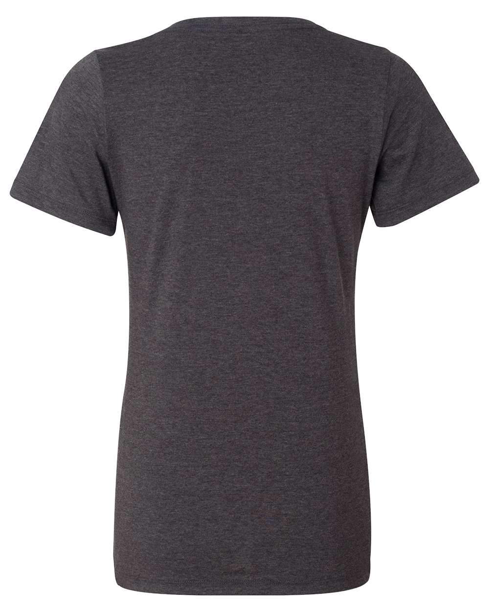 Women's Relaxed Heather CVC V-Neck Tee - Back - B83006093 - Dark Grey Heather