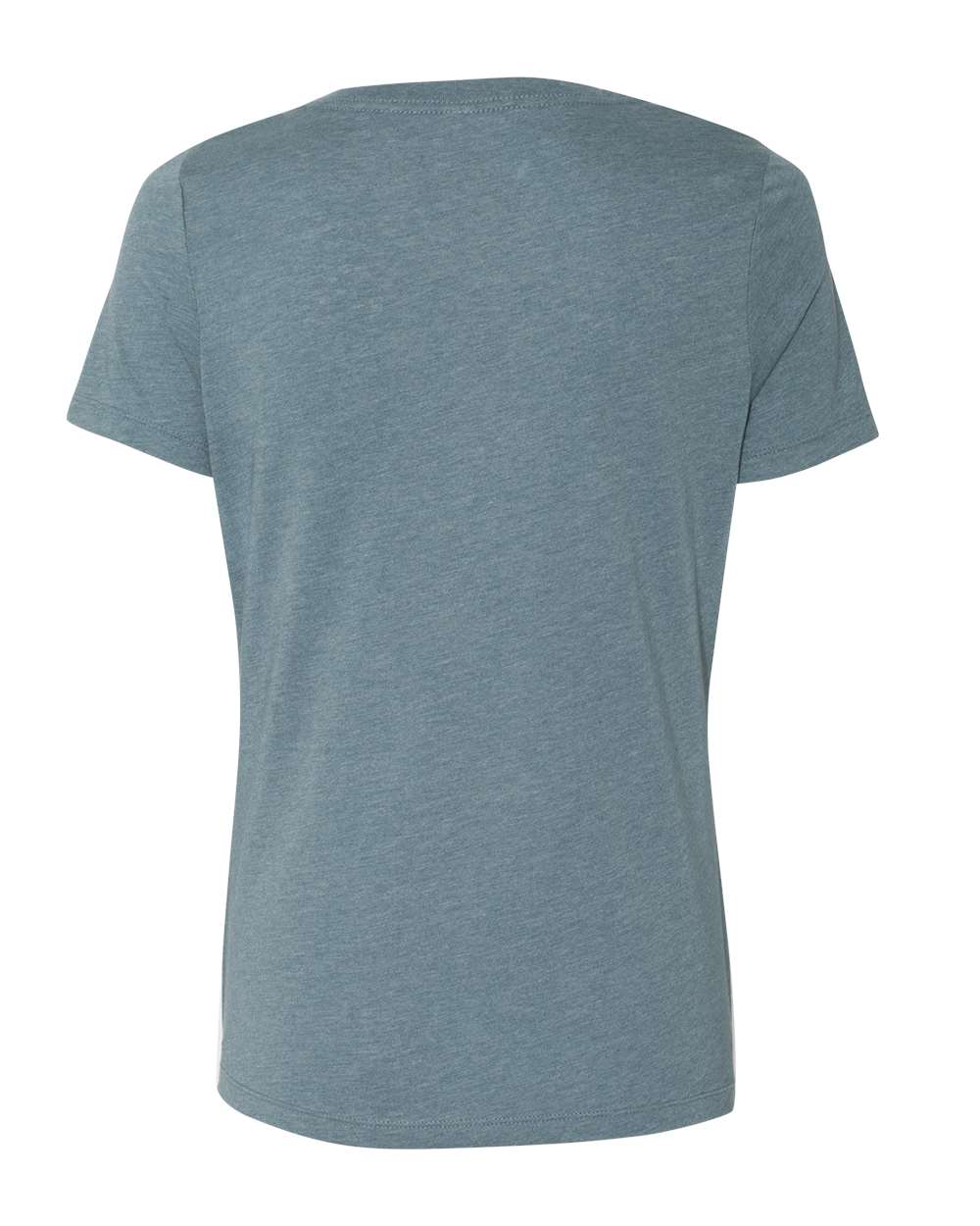 Women's Relaxed Heather CVC V-Neck Tee - Back - B83006263 - Heather Slate