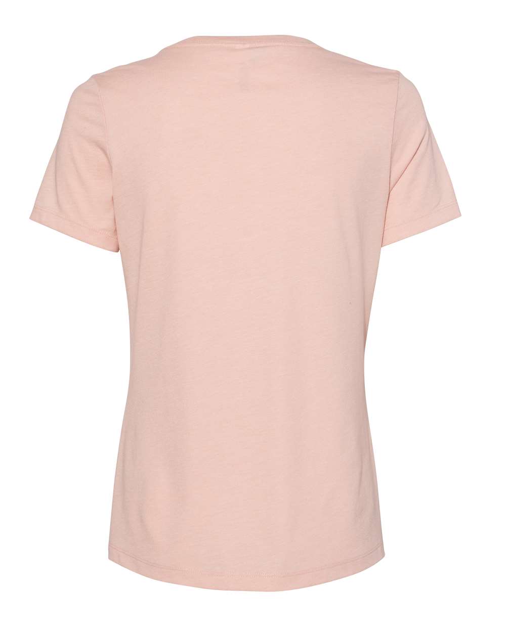 Women's Relaxed Heather CVC V-Neck Tee - Back - B83006673 - Heather Peach