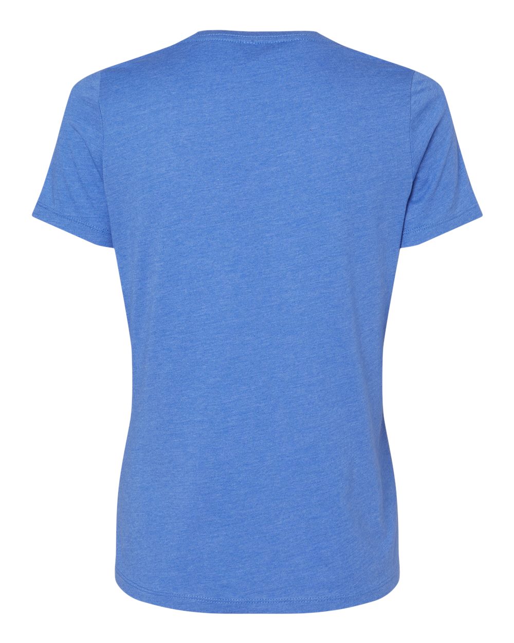 Women's Relaxed Heather CVC V-Neck Tee - Back - B83006763 - Heather True Royal