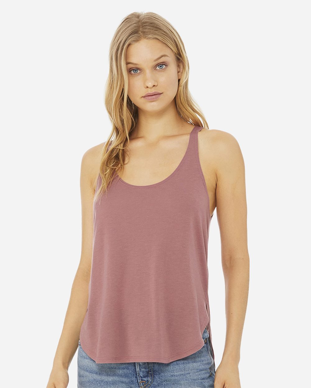 Women's Flowy Tank with Side Slit - styleImage