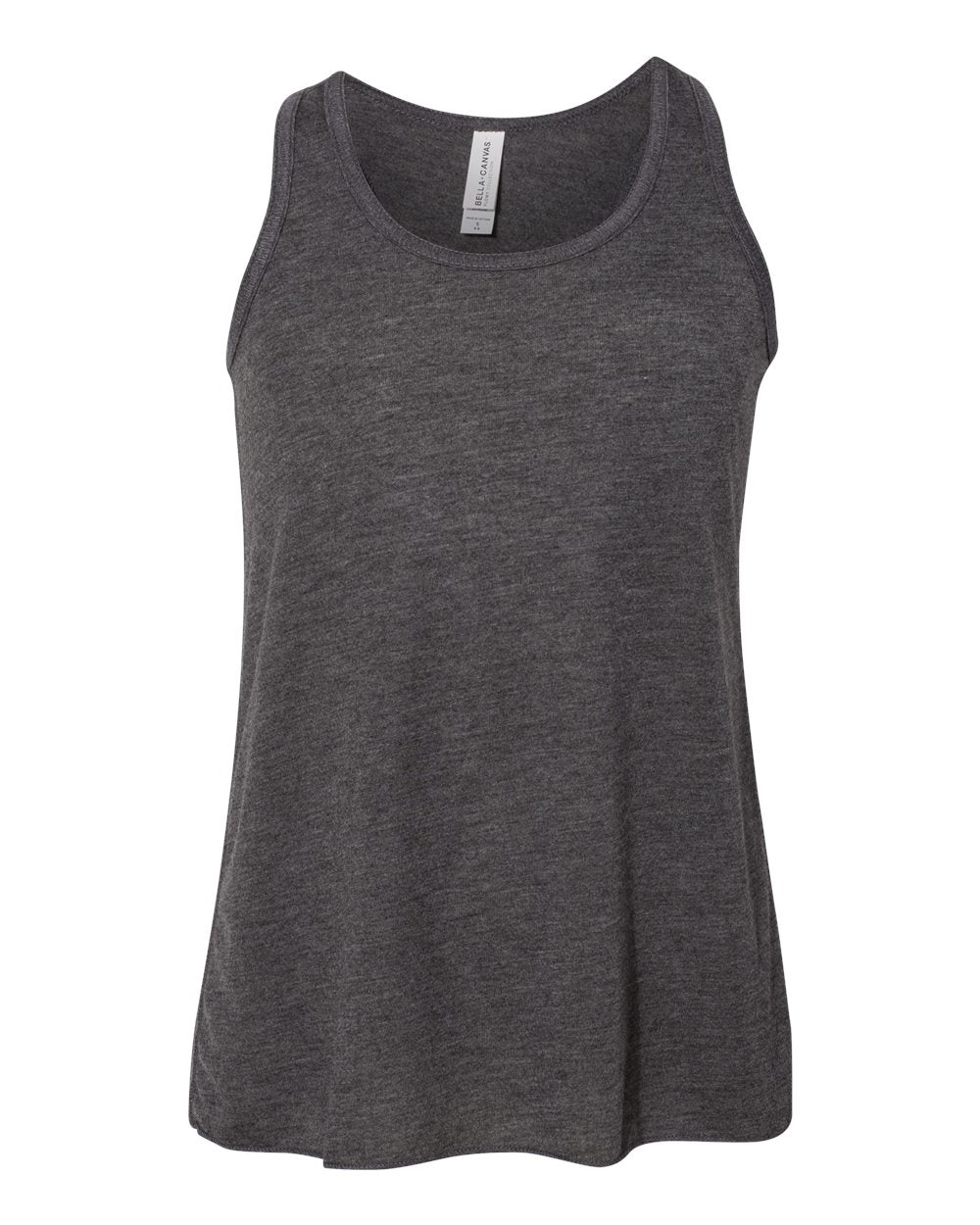Youth Flowy Racerback Tank - Front - B36606093 - Dark Grey Heather