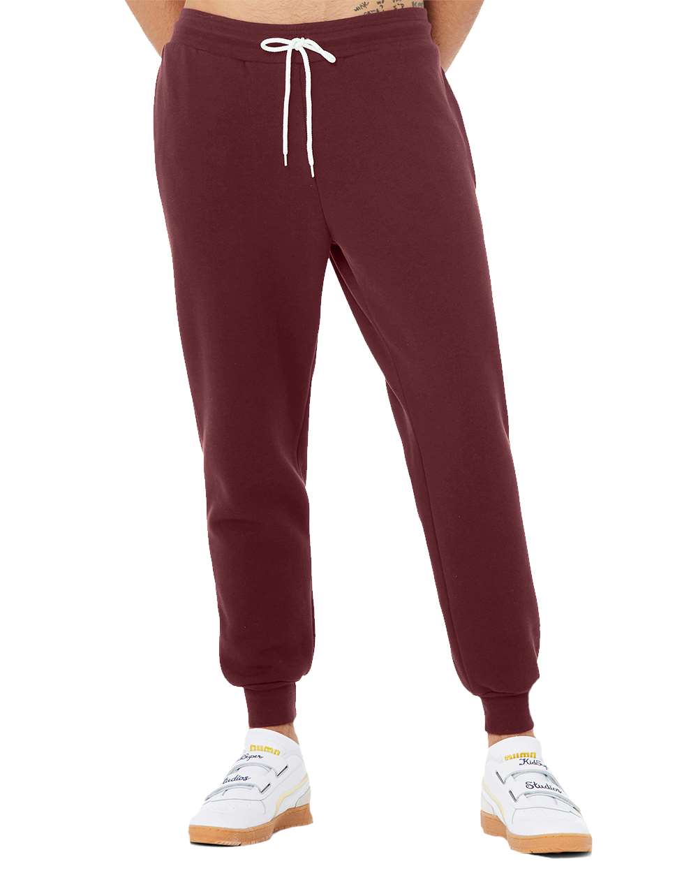 Unisex Sponge Fleece Jogger Sweatpants - Front - B36806532 - Maroon
