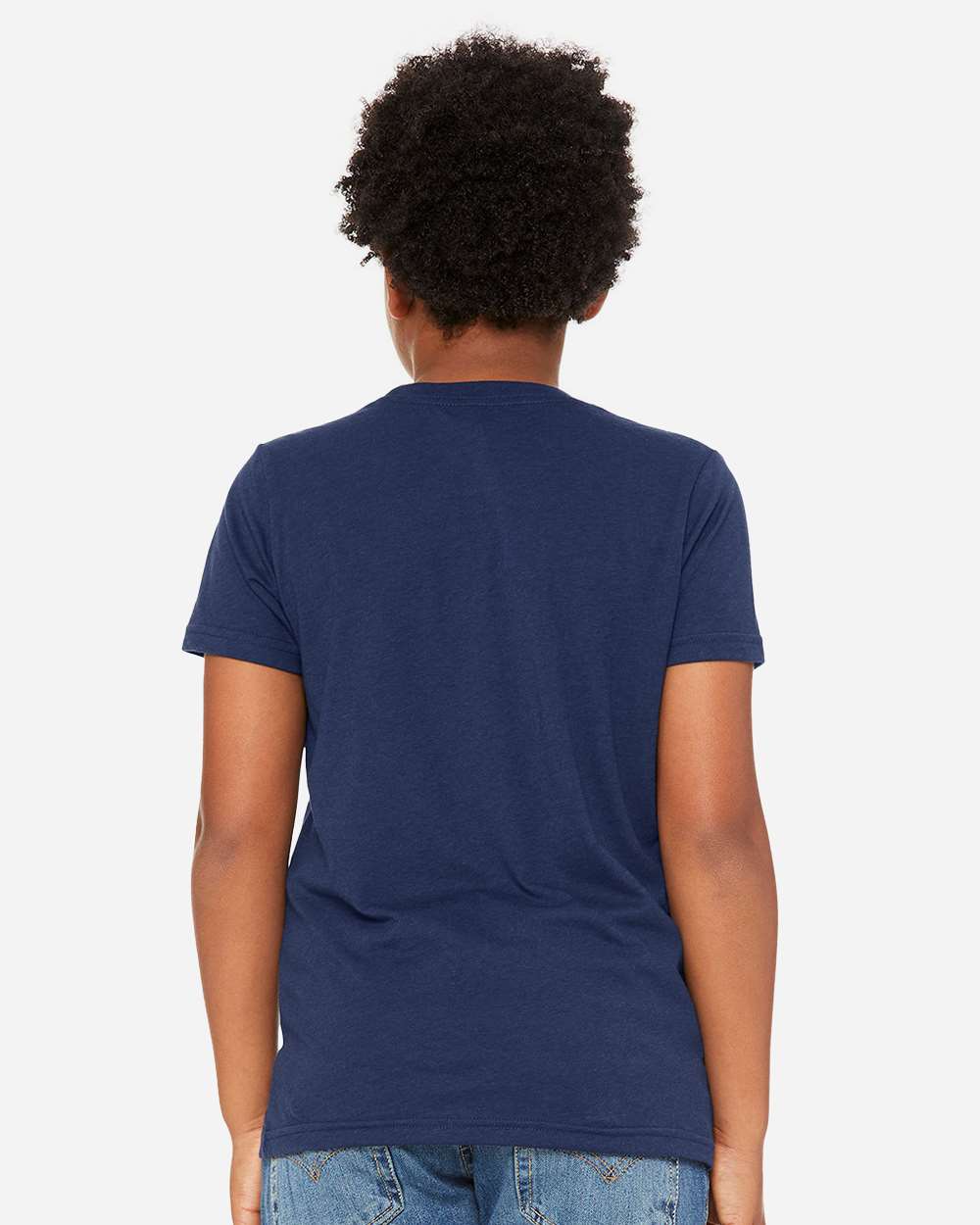 Youth Triblend Tee - OnModelBack - B13906063 - Solid Navy Triblend