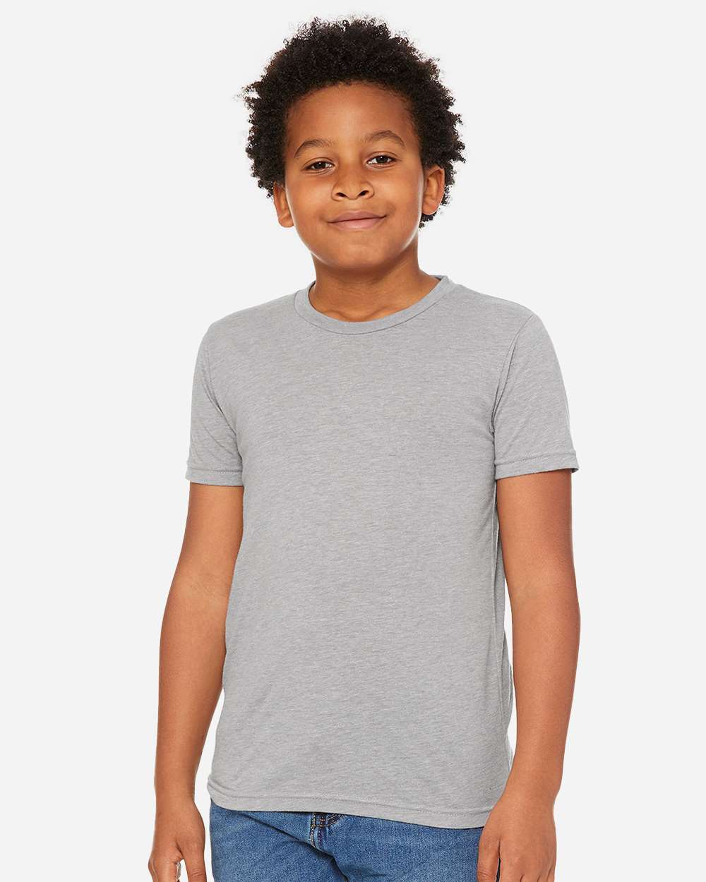 Youth Triblend Tee - OnModelFront - B13906023 - Athletic Grey Triblend