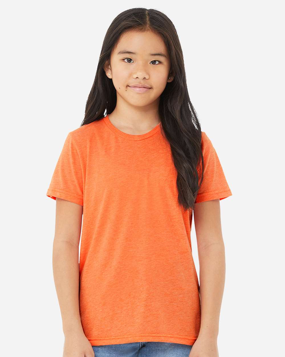 Youth Triblend Tee - OnModelFront - B13906033 - Orange Triblend