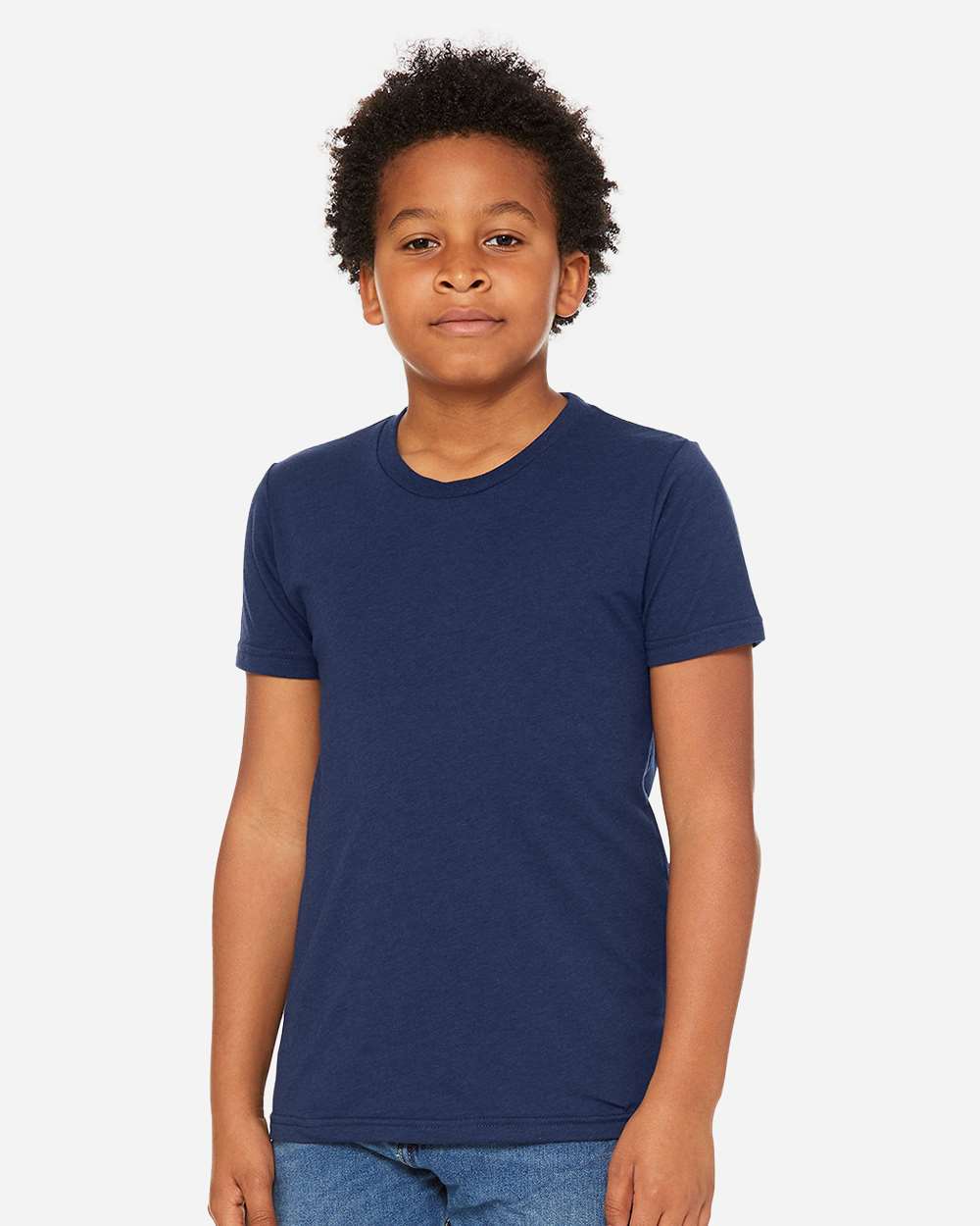 Youth Triblend Tee - OnModelFront - B13906063 - Solid Navy Triblend