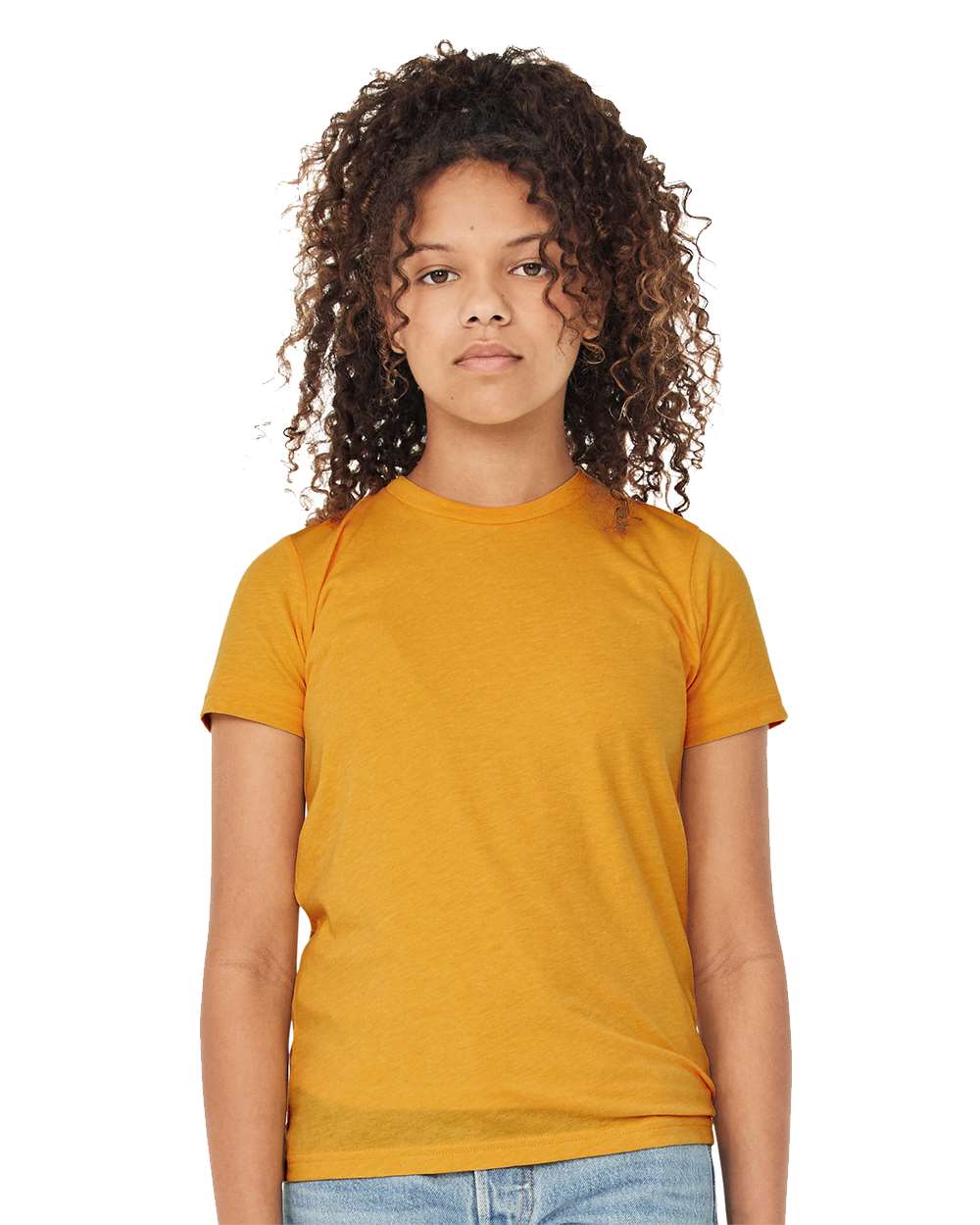 Youth Triblend Tee - OnModelFront - B13906123 - Mustard Triblend
